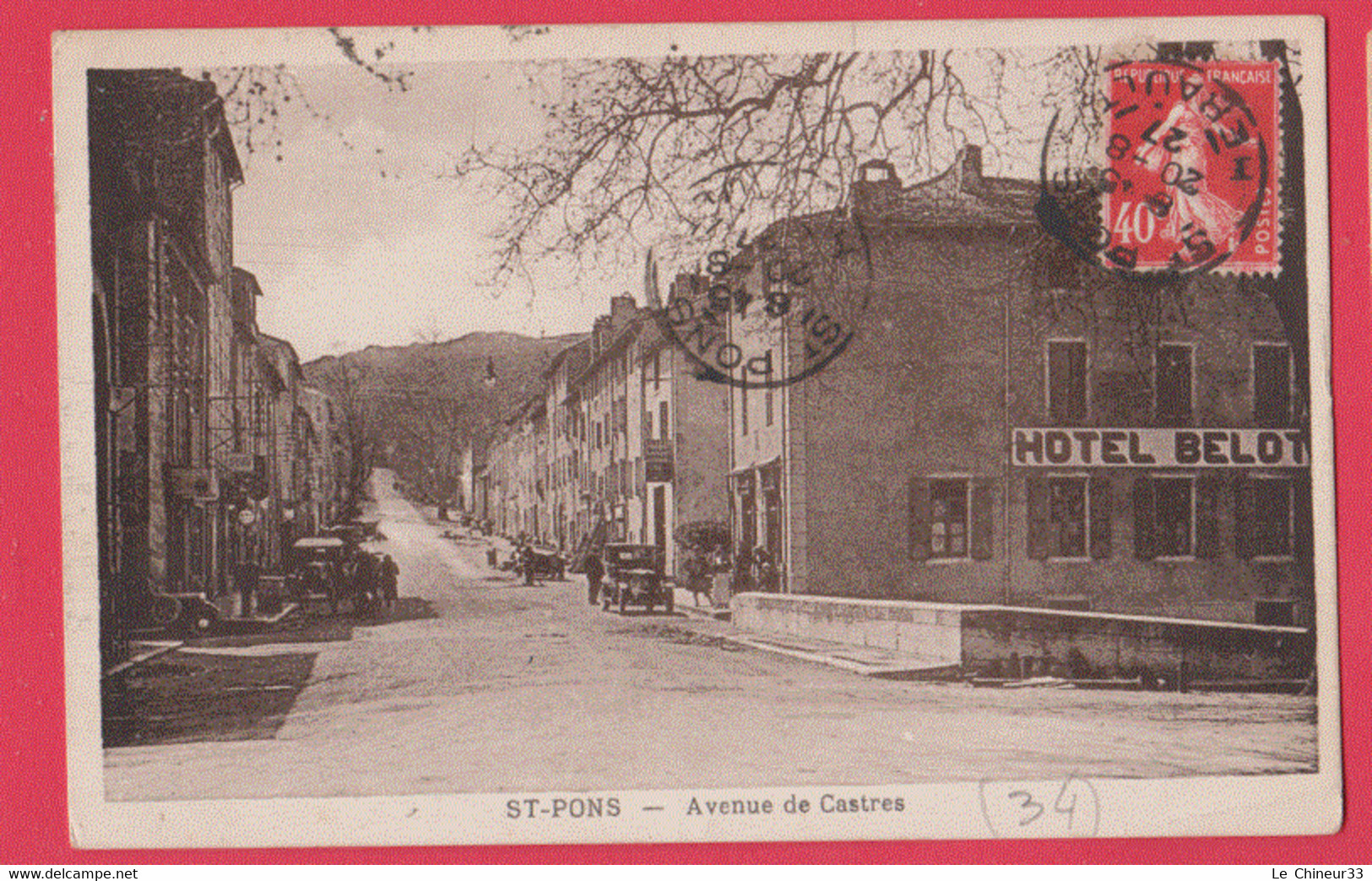 34 - SAINT PONS---Avenue De Casres---Hotel Belot---animé - Saint-Pons-de-Thomières