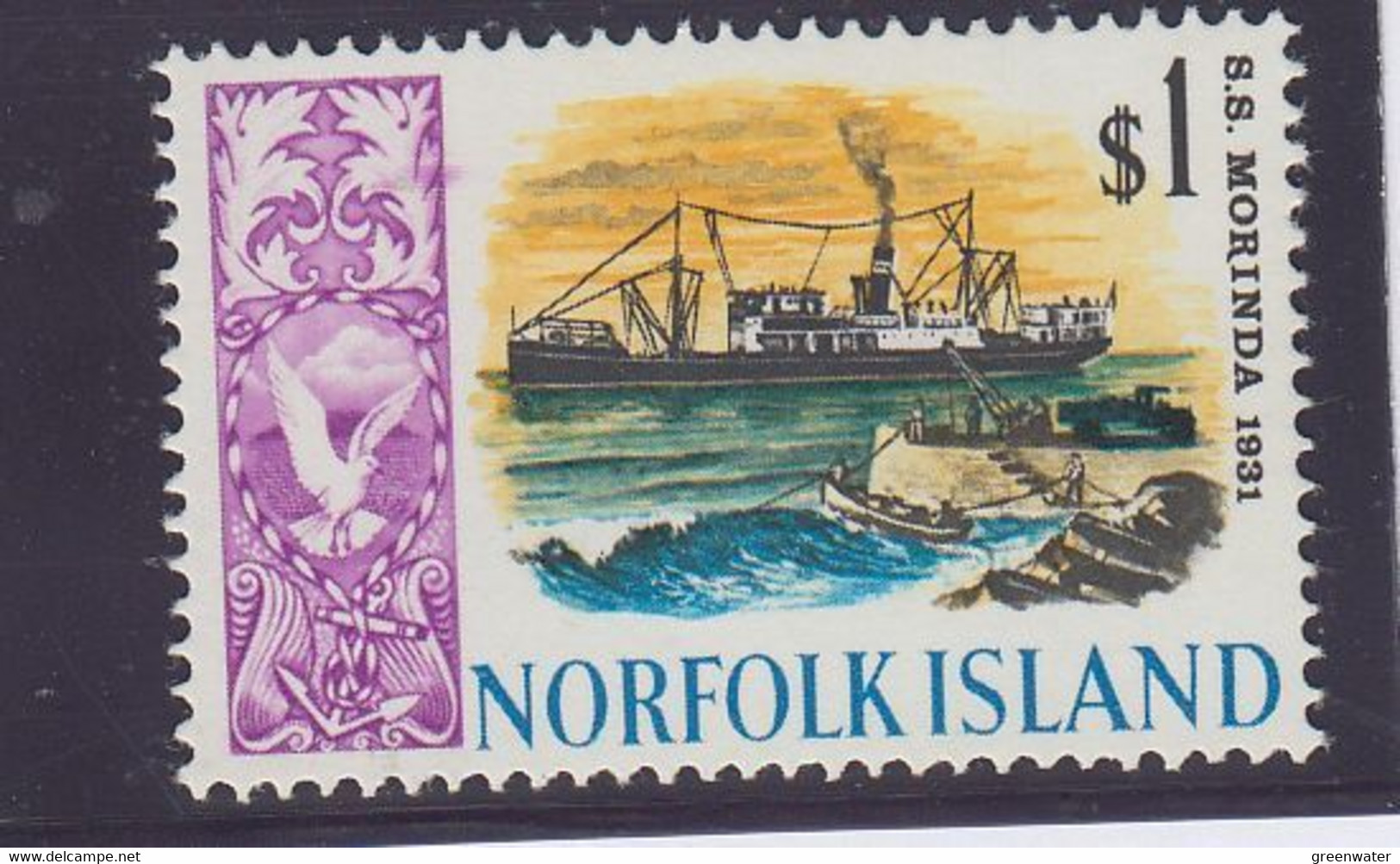 Norfolk Island 1968 Definitive / Ship S.S Morinda Mi 92 1v  ** Mnh (BO218A) - Pitcairn Islands
