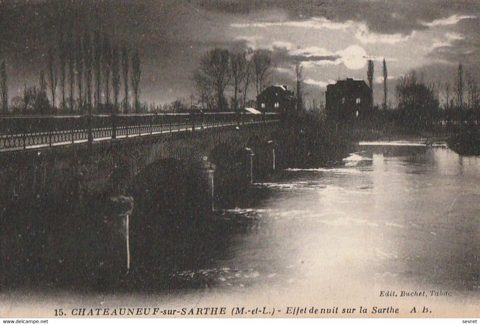 CHATEAUNEUF-sur-SARTHE. -  Effet De Nuit Sur La Sarthe - Chateauneuf Sur Sarthe