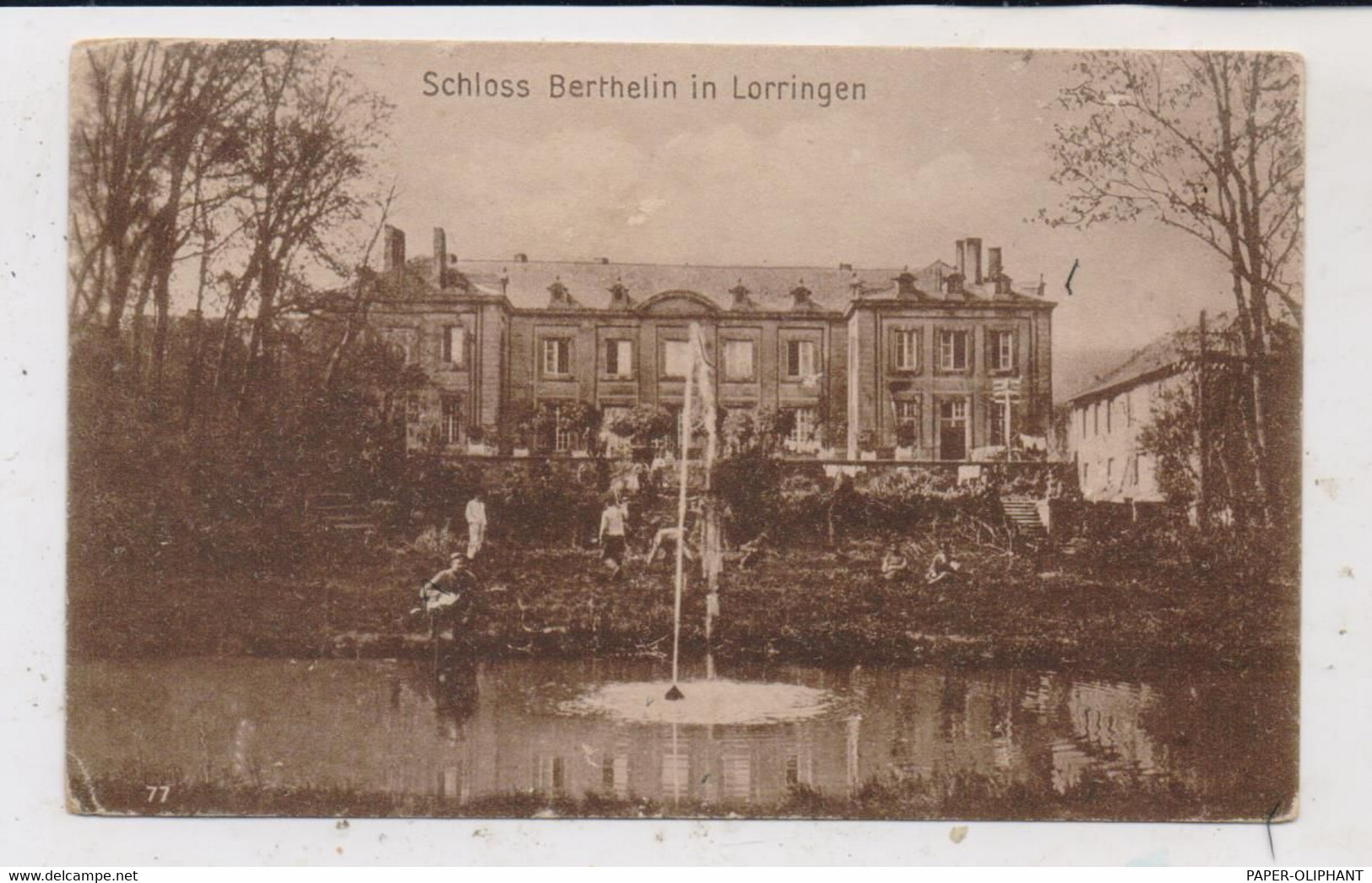 F 57050 LORRY-LES-METZ / LORRINGEN, Schloß Berthelin, Deutsche Soldaten Am Teich, 1917, Deutsche Feldpost - Metz Campagne