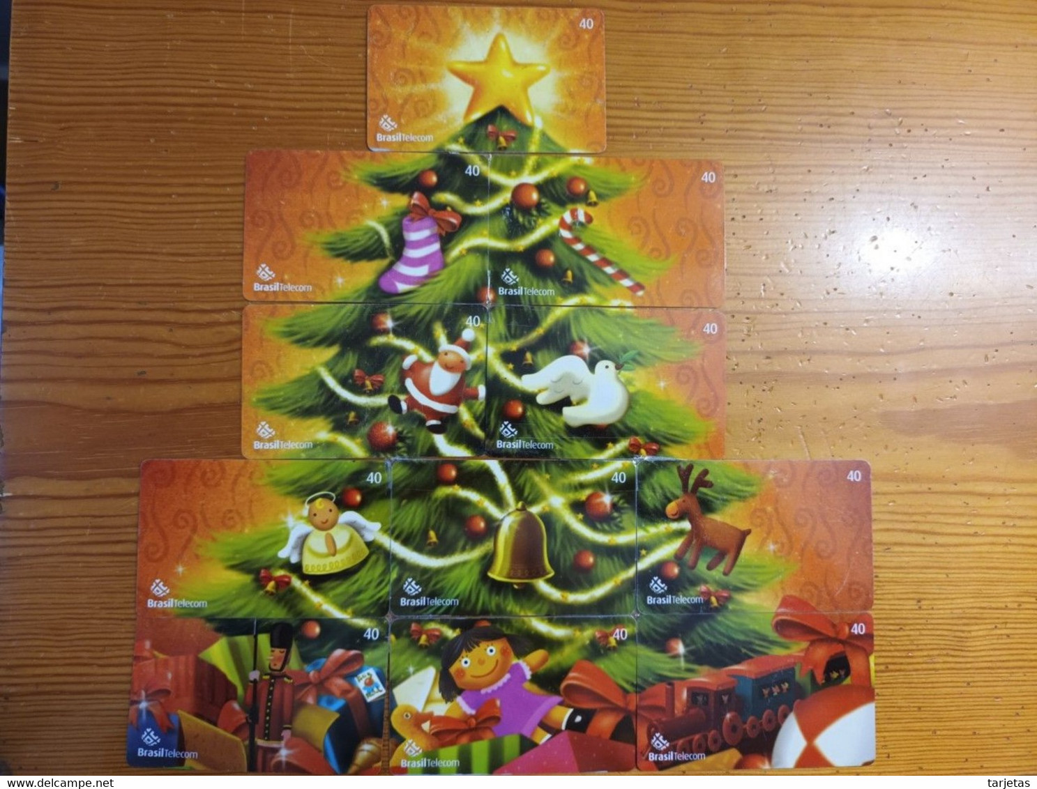 PUZZLE DE 11 TARJETAS DE BRASIL DE NAVIDAD (CHRISTMAS) PAPA NOEL (pegado Con Celo) - Navidad