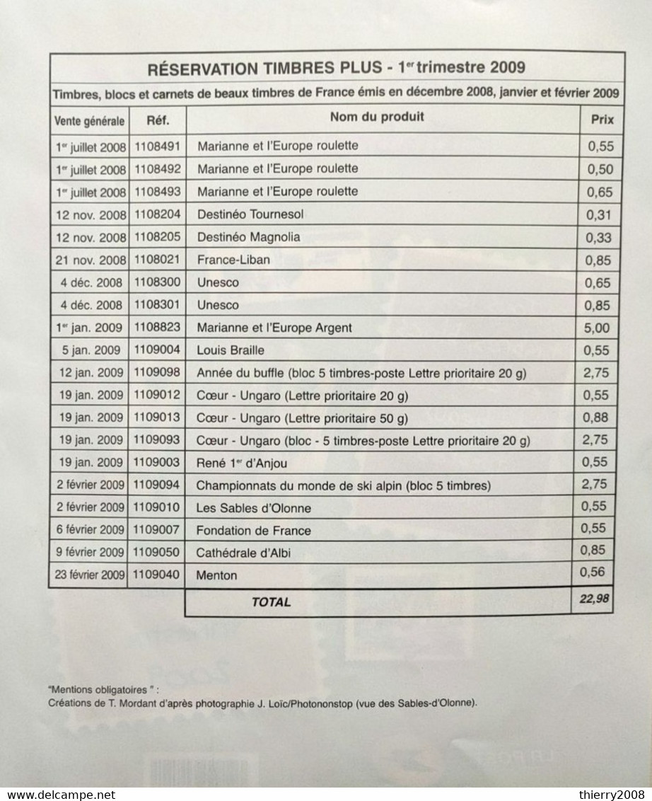 Année 2009 "1er Trimestre" Neuf ** TTB Vendu à La Faciale. - 2000-2009