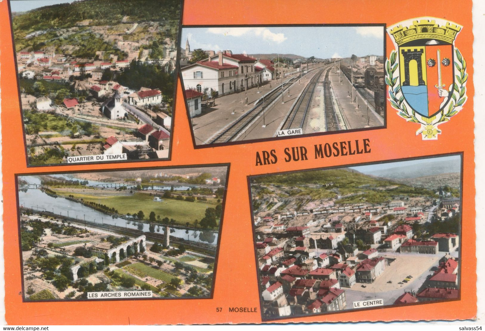 57) ARS SUR MOSELLE : Multi-vues : Gare - Quartier Du Temple - Les Arches - Centre - Ars Sur Moselle