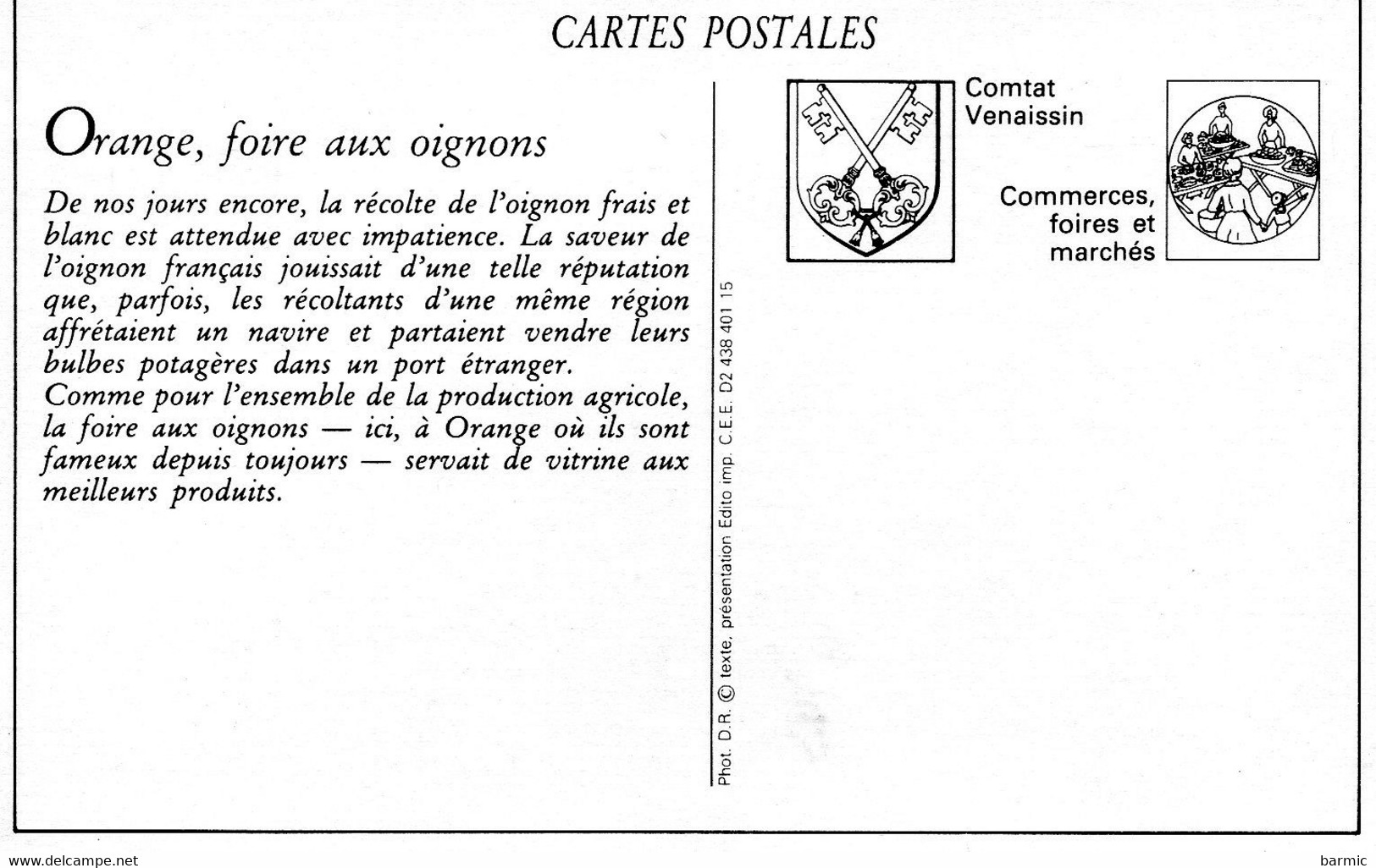 REPRO ORANGE FOIRE AUX OIGNONS, DESCRIPTIF AU VERSO   REF 2967 - Kermissen