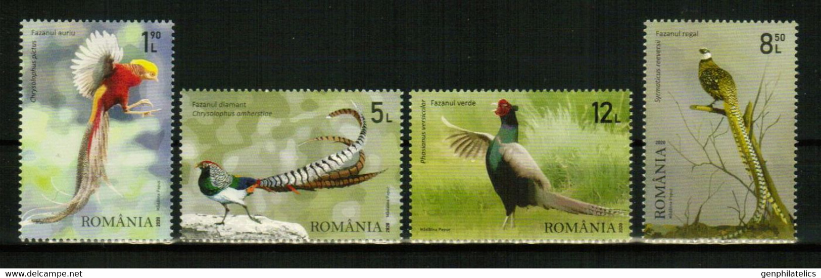 ROMANIA 2020 FAUNA Animals. Birds PHEASANTS - Fine Set MNH - Ongebruikt