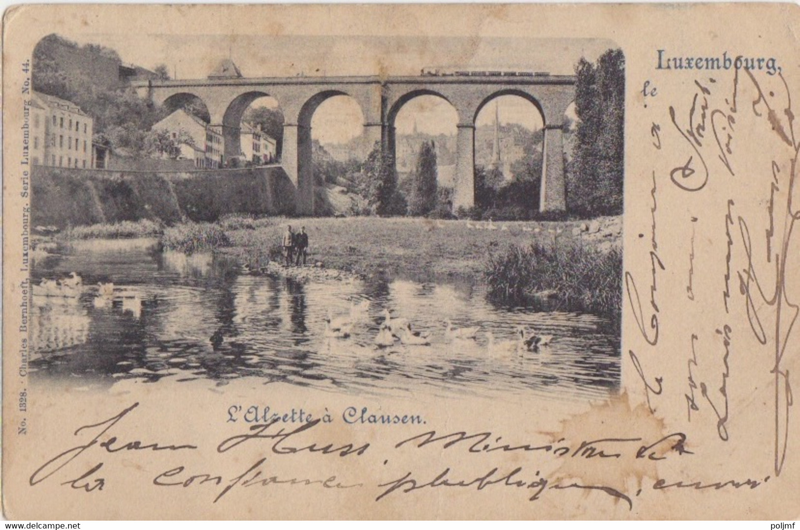 CP (L'Arlette à Clausen) Obl. Luxembourg Le 26/2/99 Sur 10c N° 73 Pour Vallerysthal Dreibrunnen - 1895 Adolfo De Perfíl