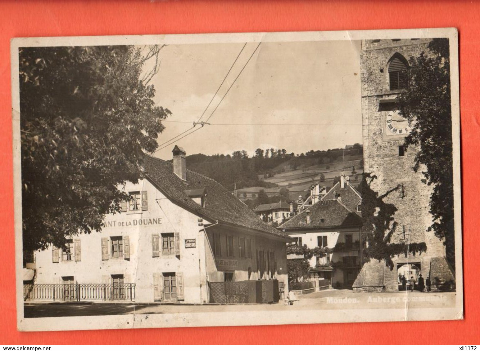 ZRH-42  Moudon  Café De La Douane.  Trolliet Photo Non Circulé, Un Peu Défraîchi - Moudon