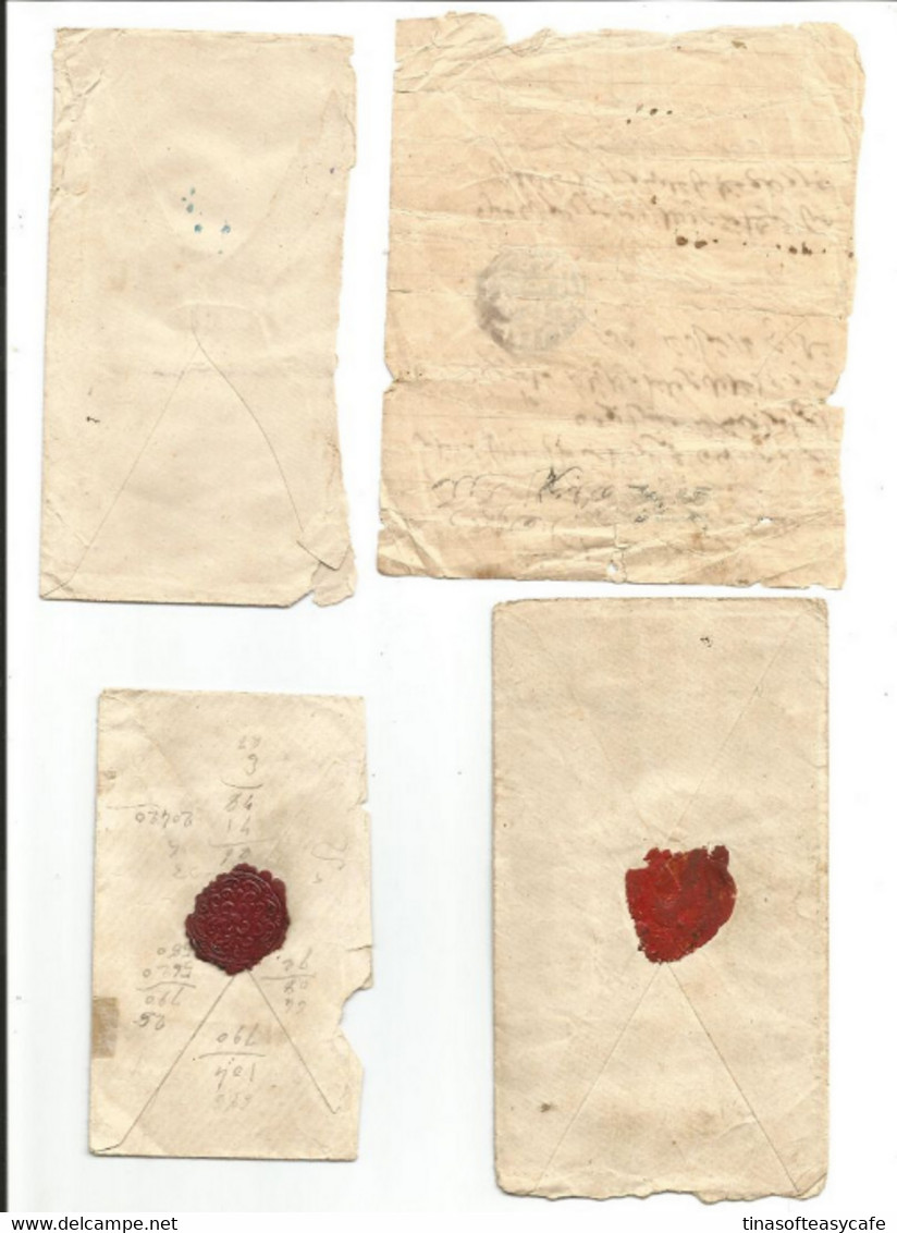 Maroc 1892 Postes Chérifiennes Cachets MAGHZEN Lot De 4 Lettres Fez Rabat Meknès Tétouan - Postes Locales & Chérifiennes