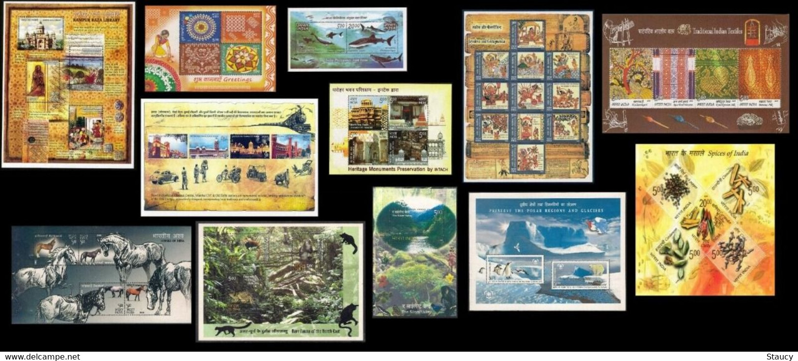 India 2009 Complete/ Full Set 12 Different Mini/ Miniature Sheet Year Pack Railway Fauna Art MS MNH As Per Scan - Schützen Wir Die Polarregionen Und Gletscher