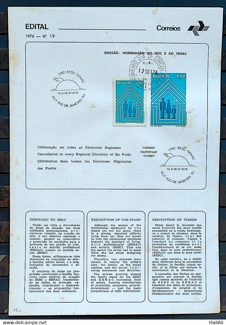 Brochure Edital 1976 19 Tribute To SESC And SENAC CBC And CPD RJ 1 - Maximum Cards