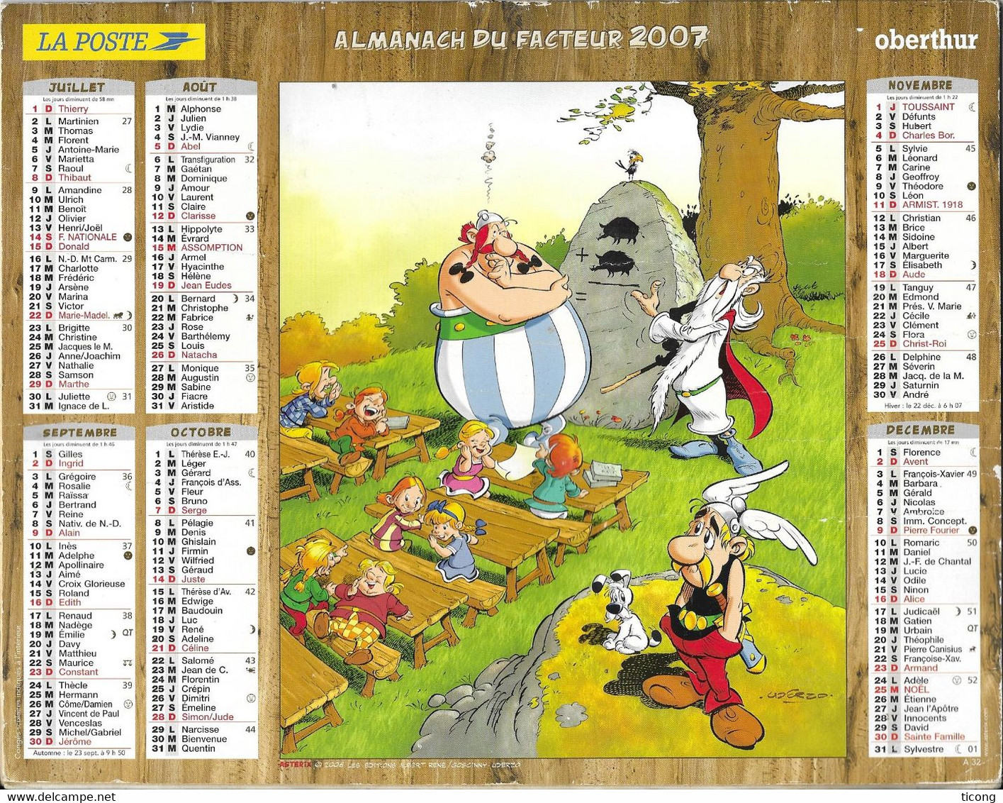 BD CALENDRIER ASTERIX ET OBELIX OBERTHUR PAS DE CALAIS 2007, COMPLET, VOIR LES SCANS - Grand Format : 2001-...