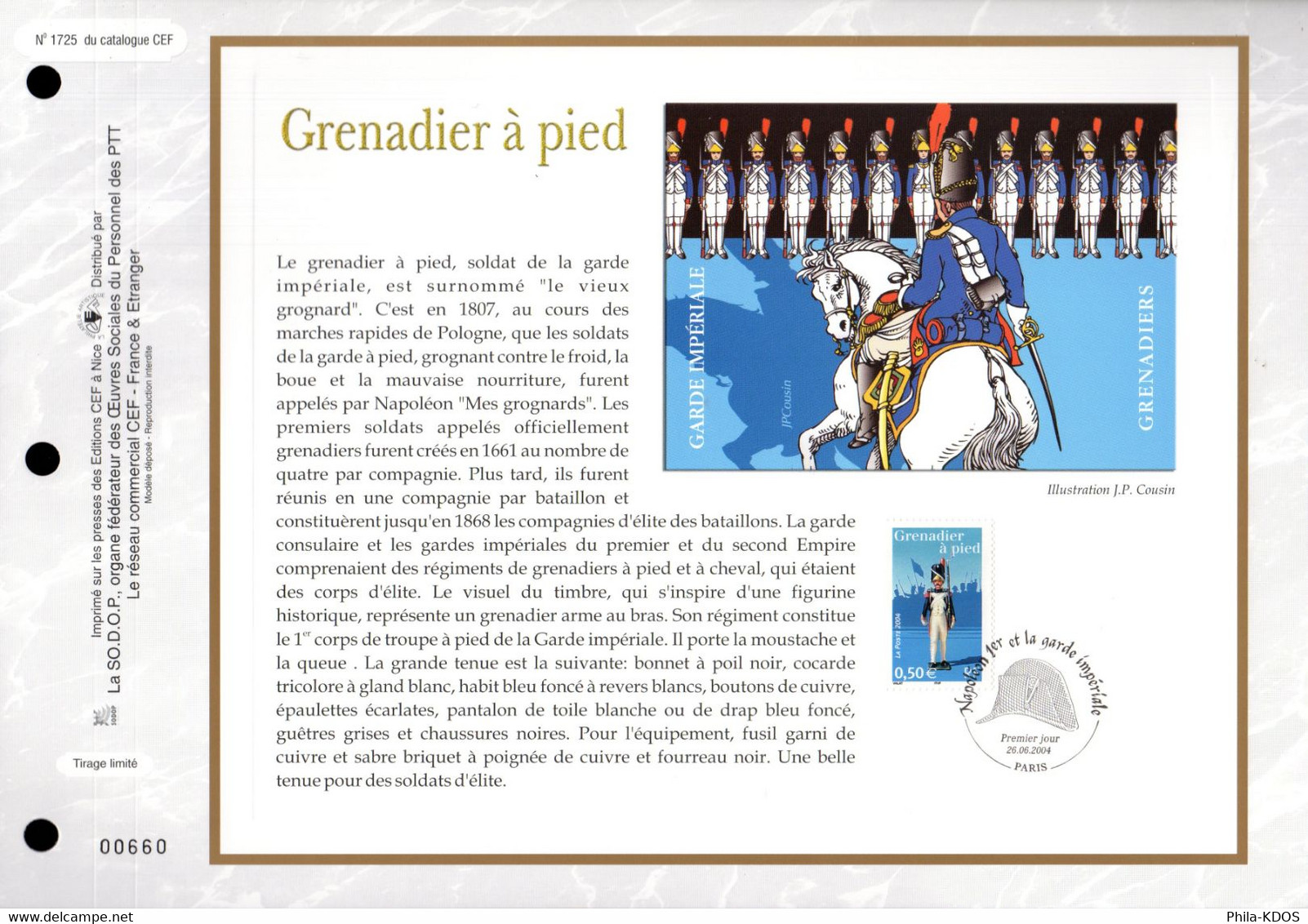 2004 " NAPOLEON ET LA GARDE IMPERIALE " Sur 6 Feuillets CEF N°tés. N°YT 3679 à 84 Parf état. FDC à Saisir !!! - Napoleón