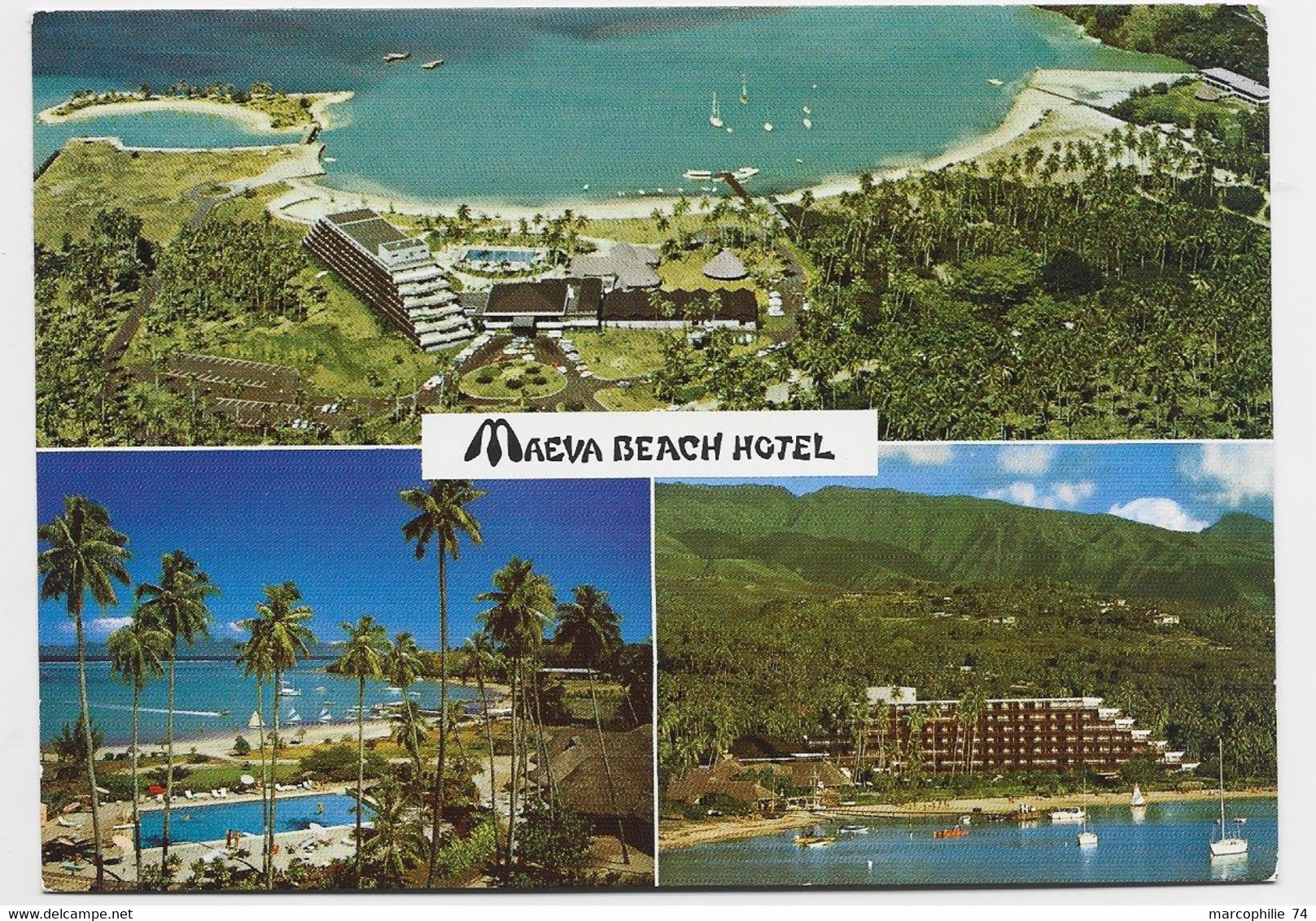 POLYNESIE FRANCAISE 21FR SEUL CARTE BEACH HOTEL TAHITI PAPEETE 4.2.1976 ILE TAHITI - Briefe U. Dokumente