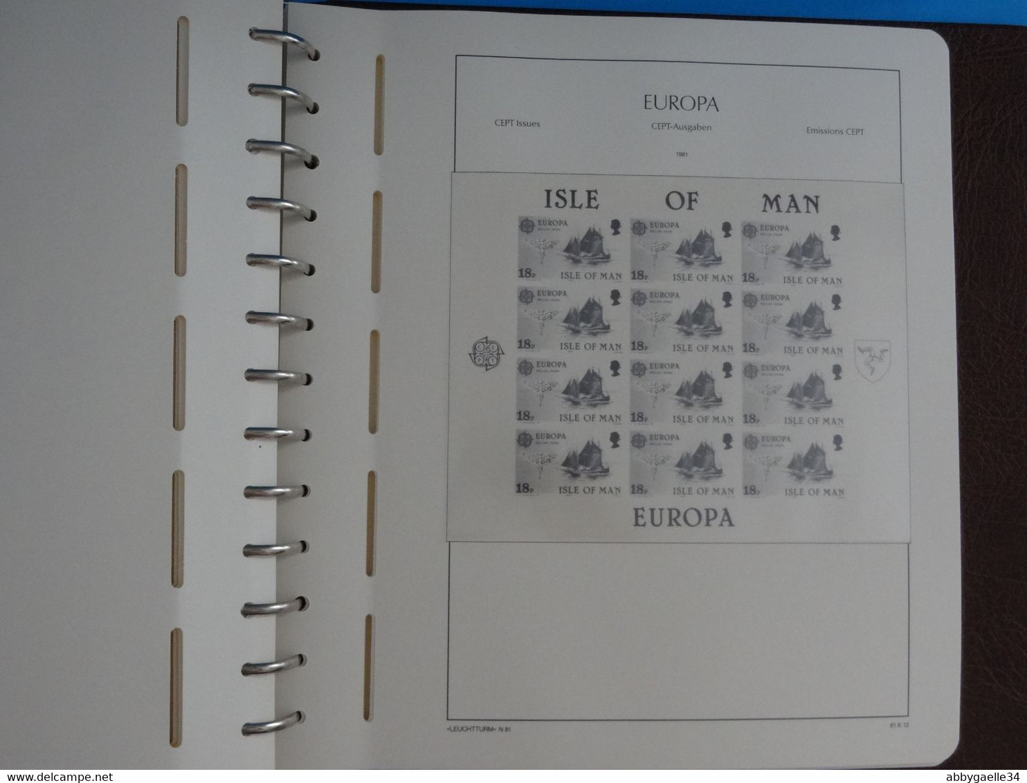 35 Feuillets neufs ** EUROPA CEPT de 1980 à 1982 + Reliure LEUCHTTURM + boitier en bon état général A COMPLETER