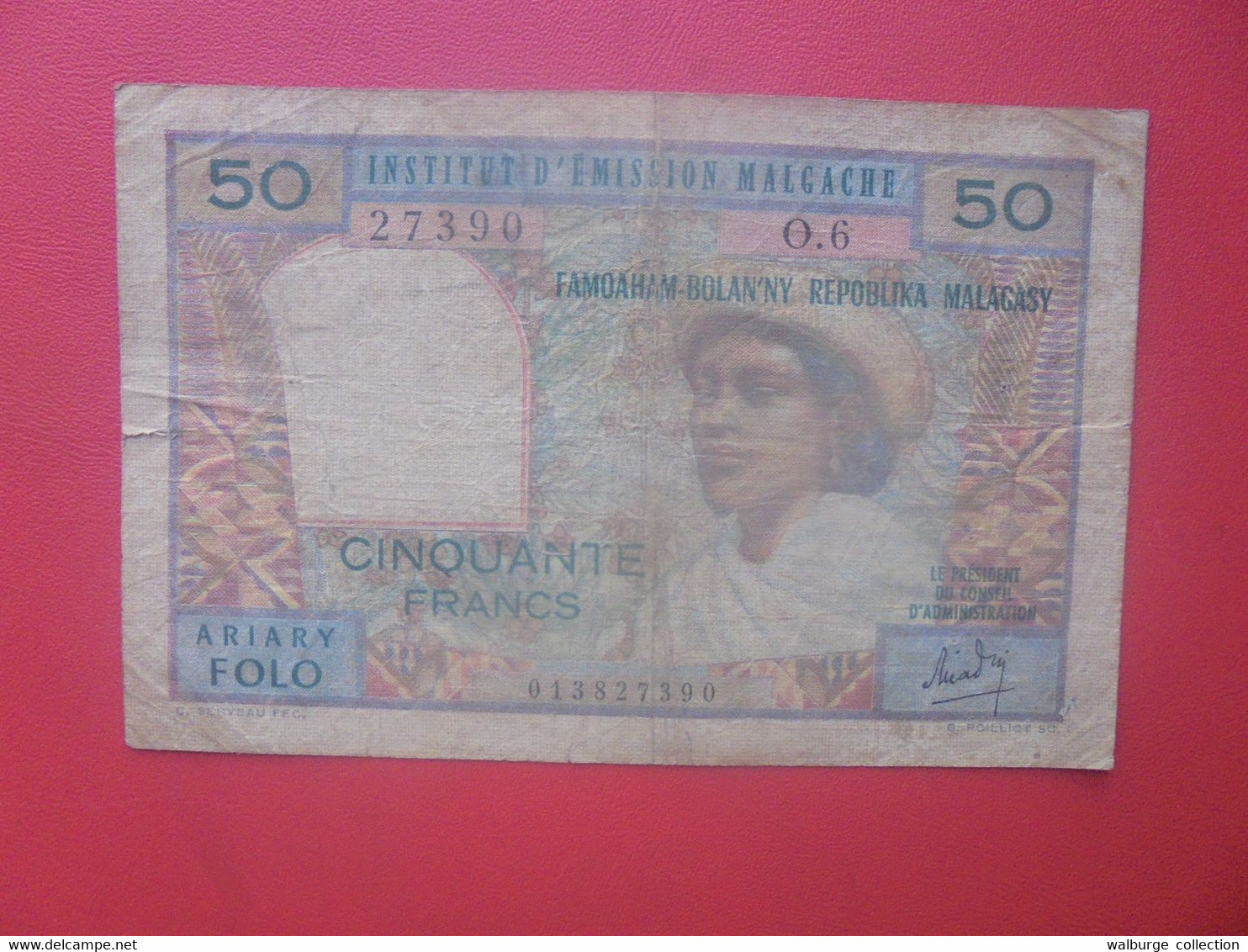 MADAGASCAR (Institut D'émission Malgache) 50 Francs 1961 Circuler(L.7) - Madagascar