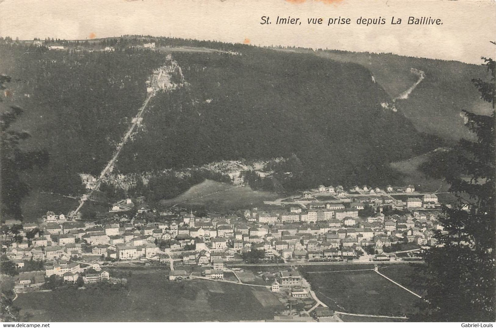 St. Imier Vue Prise Depuis Baillive 1908 - Saint-Imier 