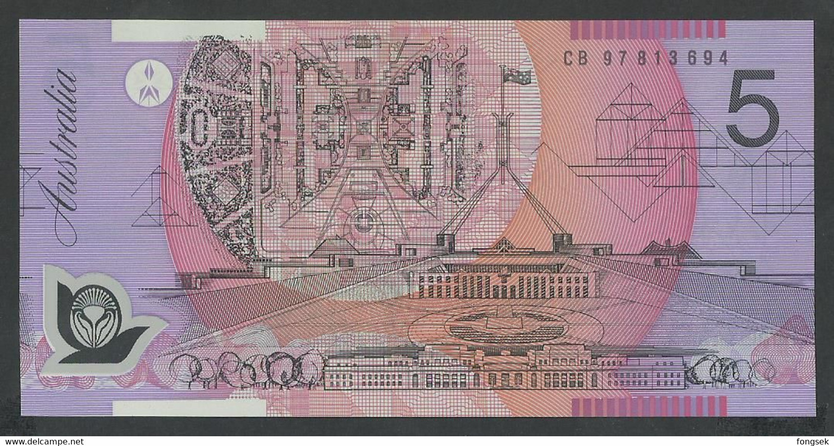 AUSTRALIA. 5 DOLLARS. (1997).  I.MACFARLANE / E.A.EVANS. PREFIX CB. NUMBER BLACK. Pick 51. POLYMER. UNC / NEUF. - 1992-2001 (polymer Notes)