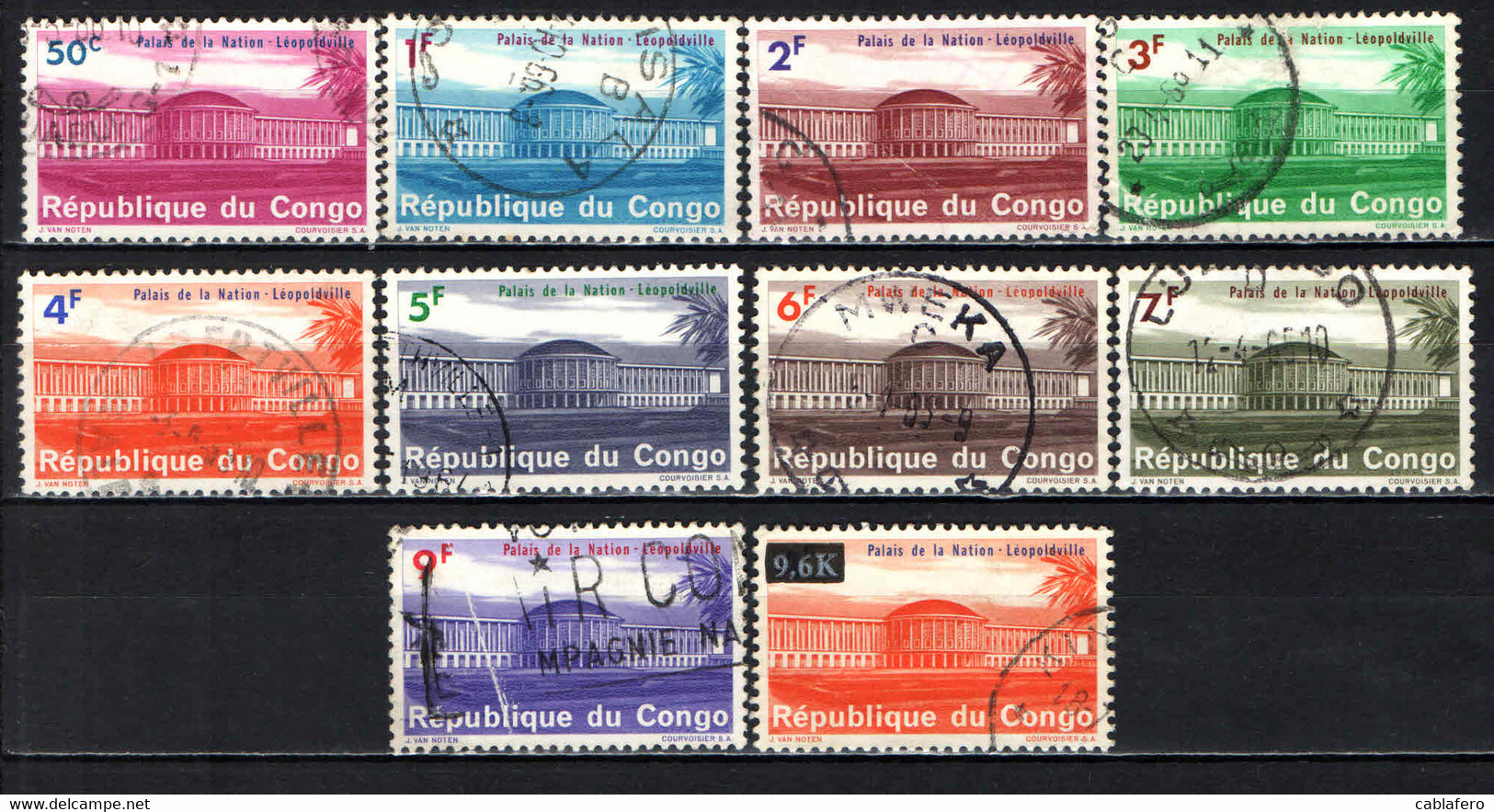 CONGO - 1964 - PALAZZO DELLA NAZIONE A LEOPOLDVILLE - USATI - Gebraucht