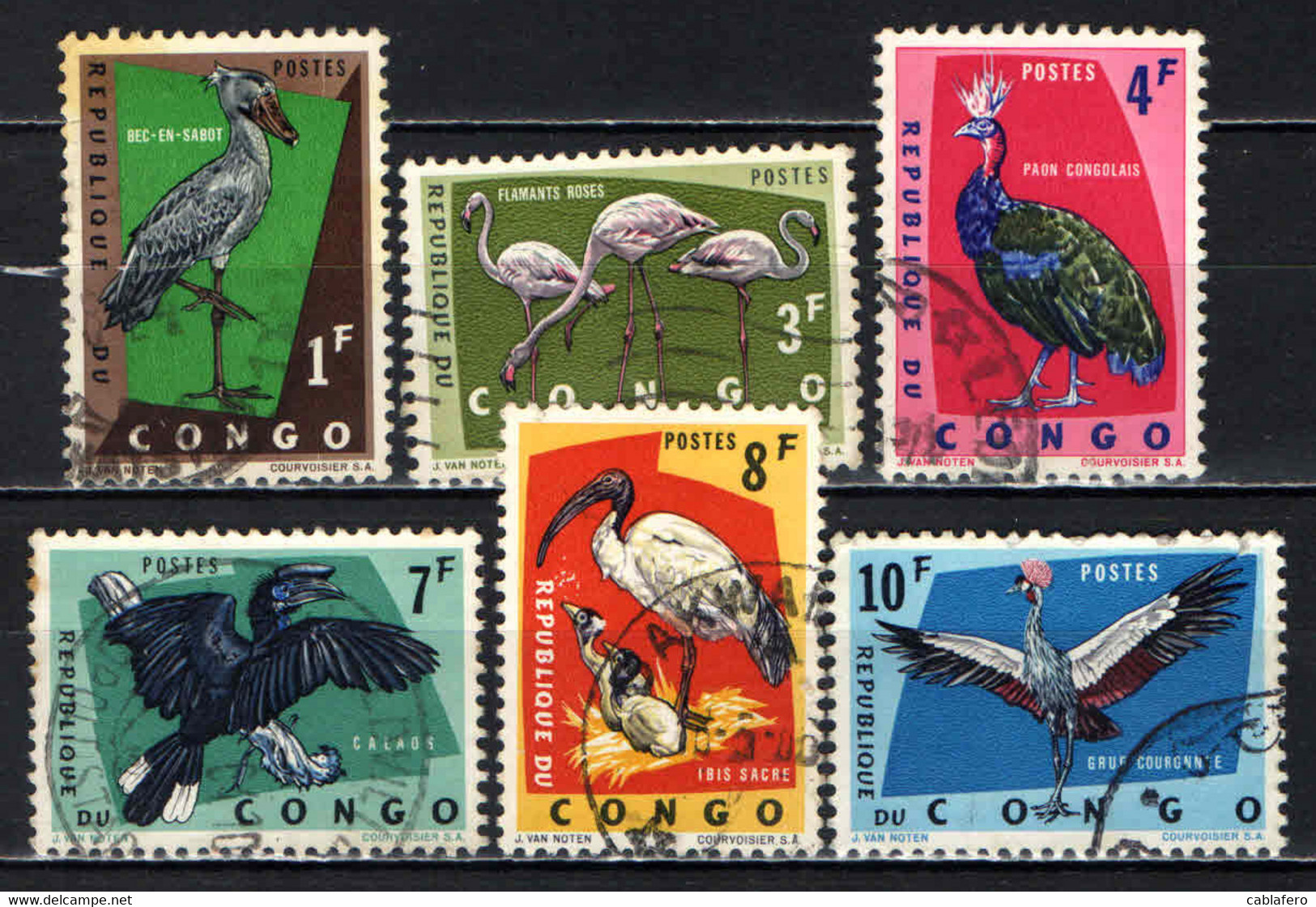 CONGO - 1963 - SERIE ANIMALI - FAUNA AFRICANA - USATI - Usati