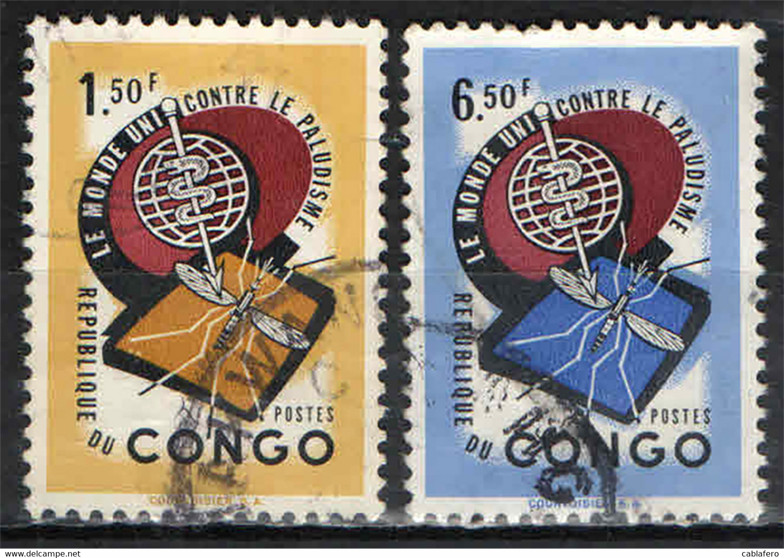 CONGO - 1962 - SRADICAZIONE DELLA MALARIA - USATI - Gebruikt