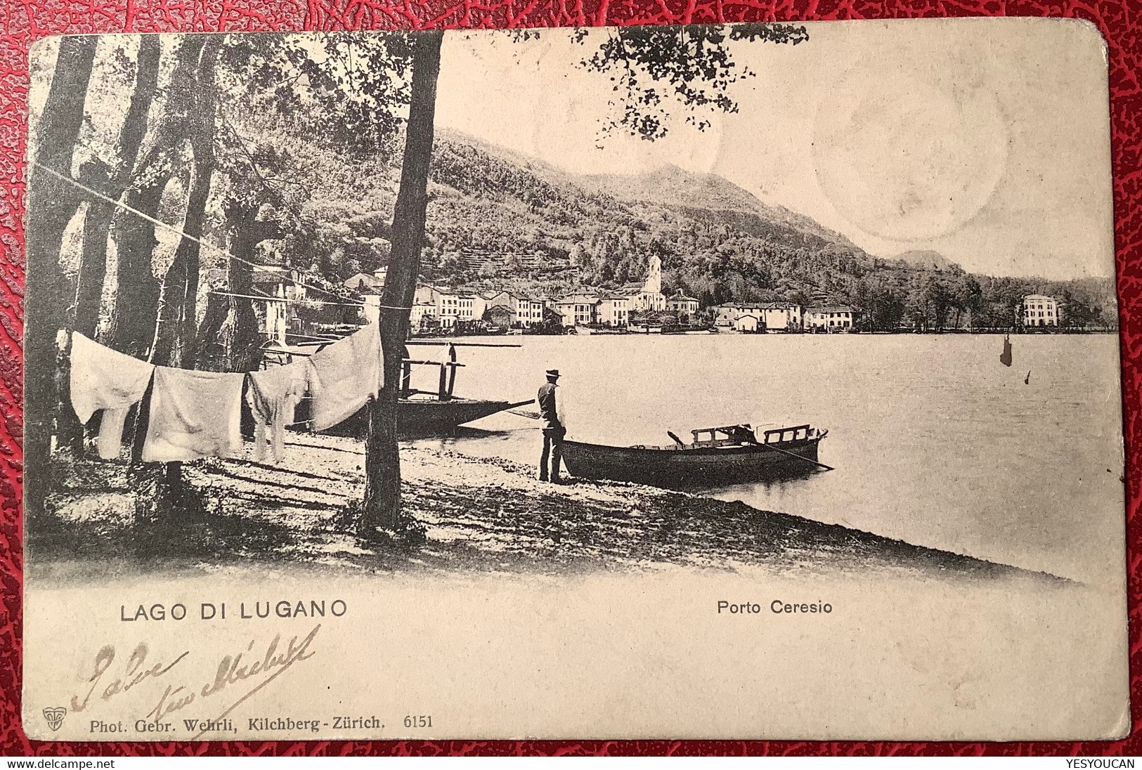 PORTO CERESIO COMO 1901 Italia Cartolina> Mendrisio Ticino Schweiz Nachportomarke (Portomarken Brief Ak Wehrli - Storia Postale