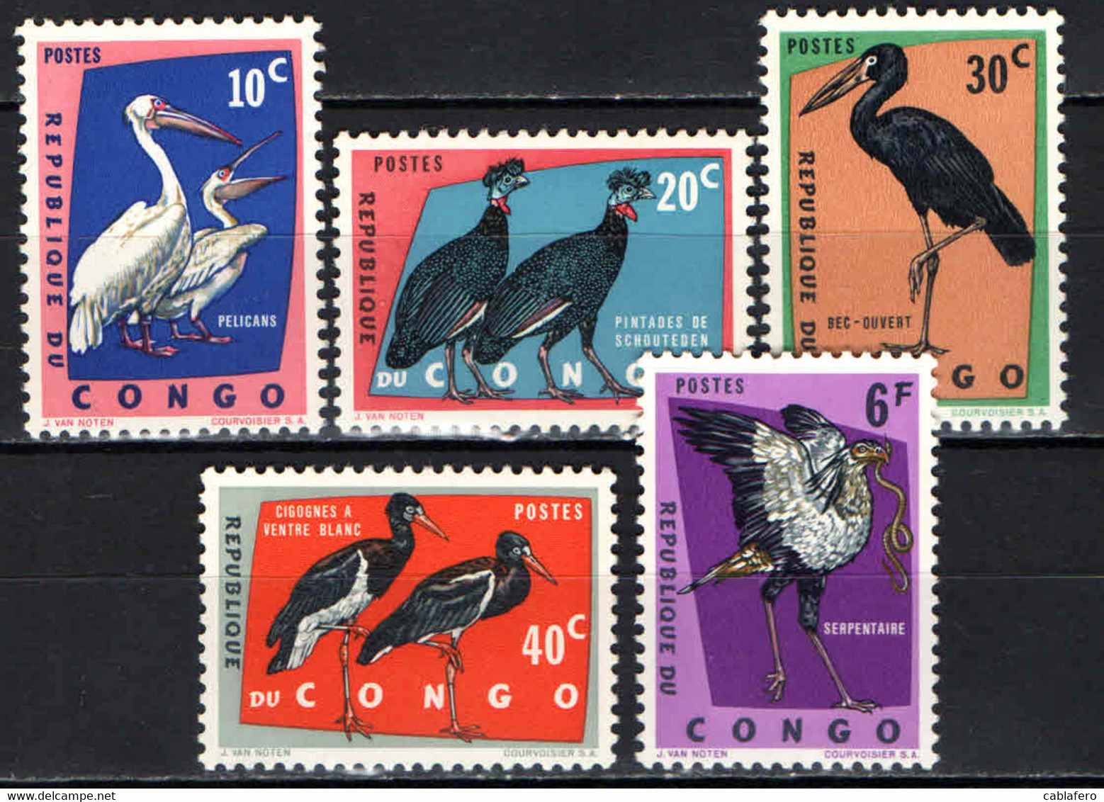 CONGO - 1963 - UCCELLI - BIRDS - MNH - Neufs