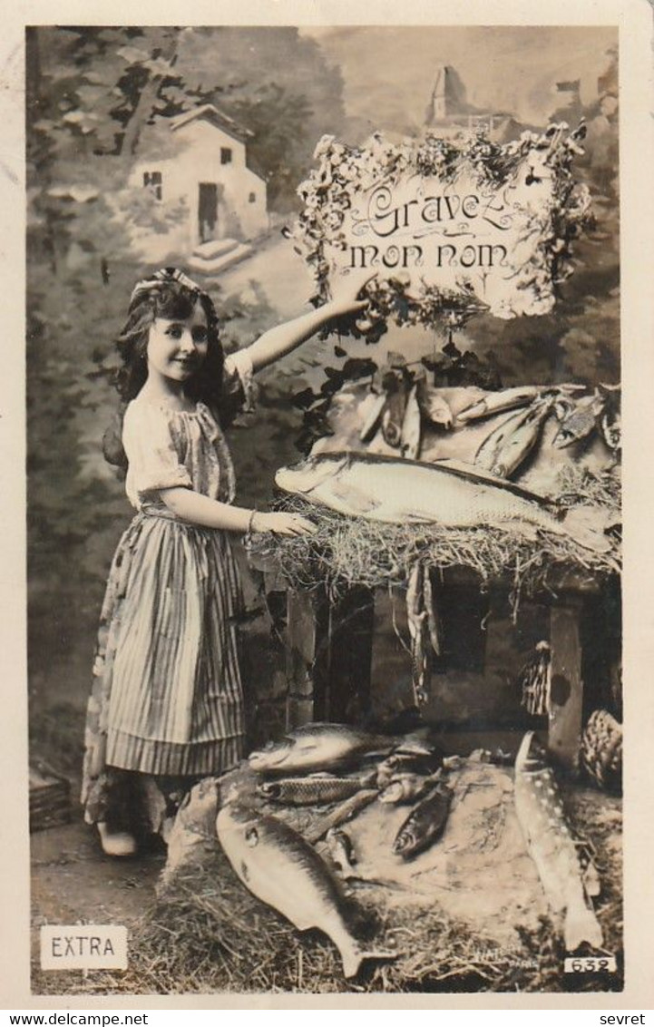 1er AVRIL - Thème Enfants. Petite Marchande De Poissons - 1er Avril - Poisson D'avril