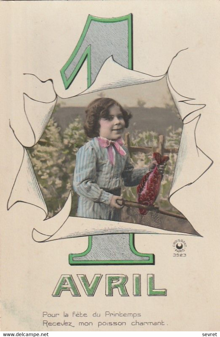 1er AVRIL - Thème Enfants. Photo-montage D'un Garçonnet Sortant Le Poisson D'une épuisette - 1er Avril - Poisson D'avril