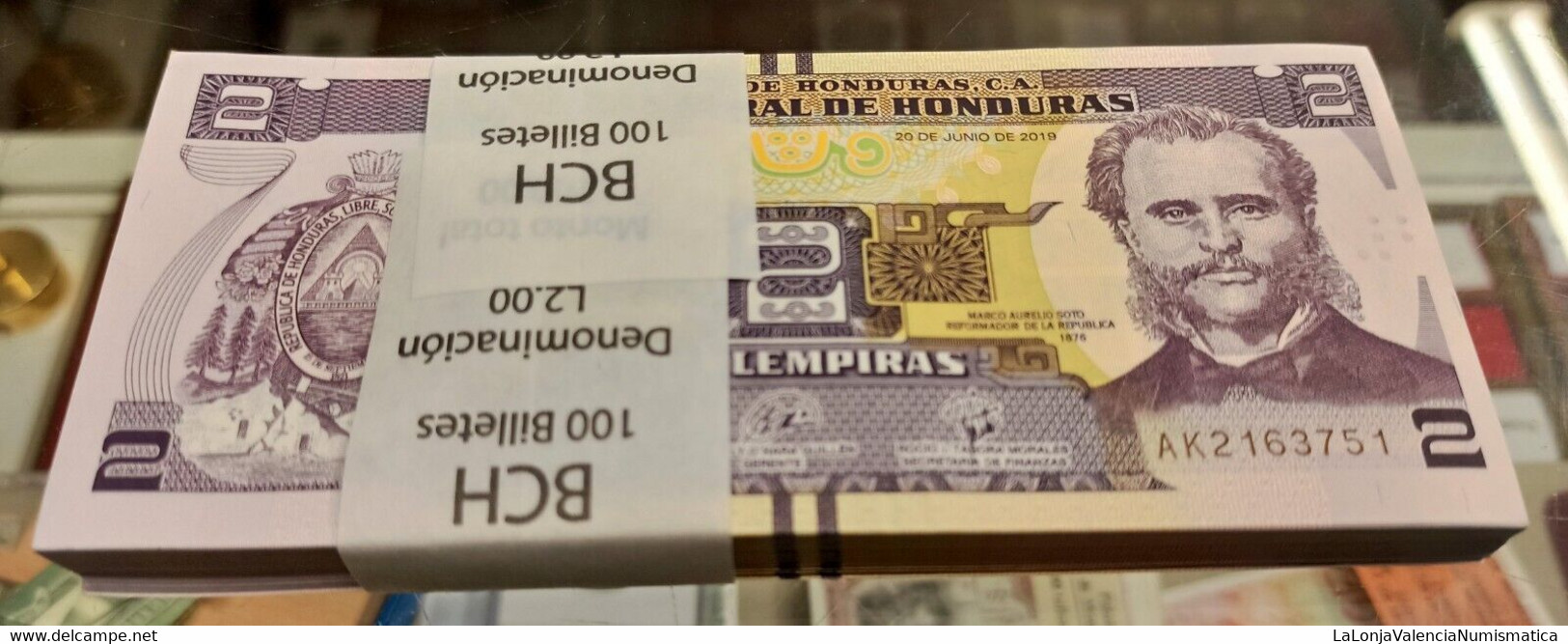 Honduras Taco 100 Billetes 2 Lempiras 2019 Pick 97d SC UNC - Honduras