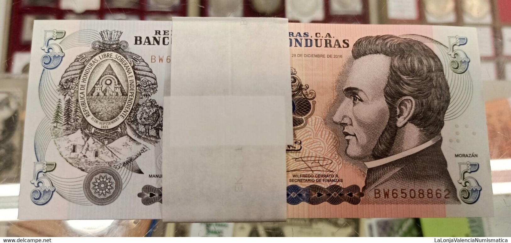 Honduras Taco 100 Billetes 5 Lempiras 2016 Pick 98c SC UNC - Honduras