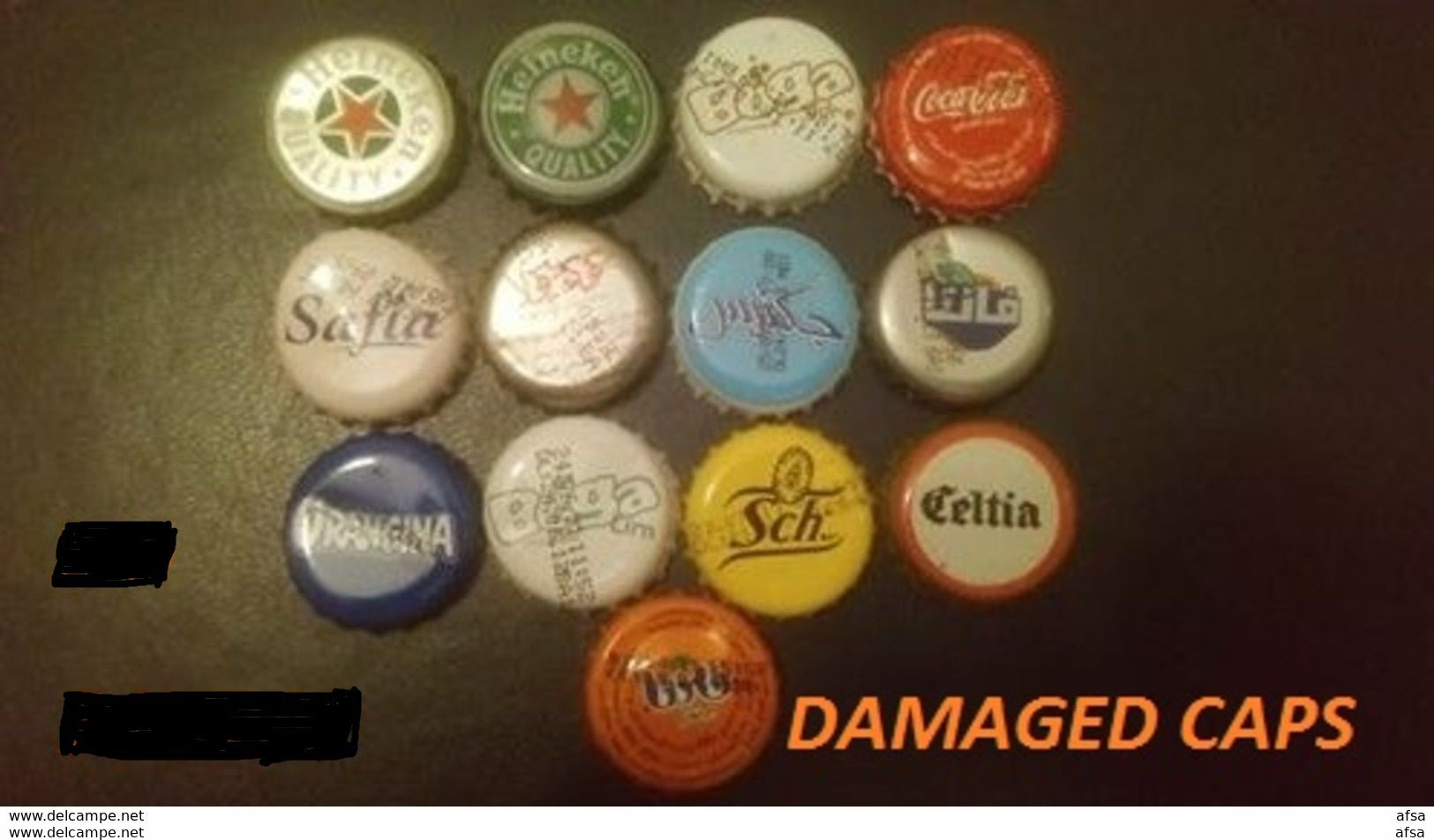 13  Tunisian Damaged Metal Caps //  13  Capsules Endommagés  De Tunisie - Soda
