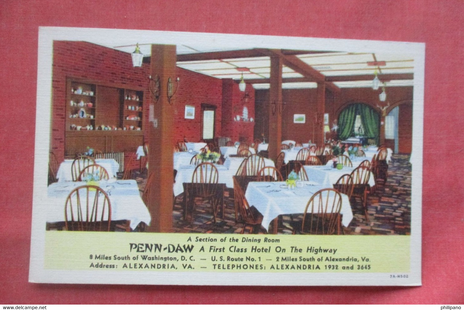 Penn-Daw First Class Hotel & Dining.    Alexandria  Virginia > Alexandria  . Ref 5699 - Alexandria