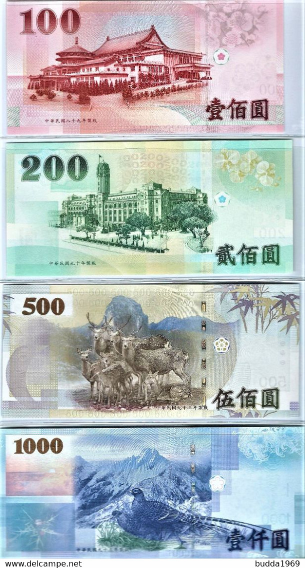 TAIWAN SET OF 5 BANKNOTES-100,200,500,1000 And 2000 TWD - UNC - KASSENFRISCH! - Taiwan