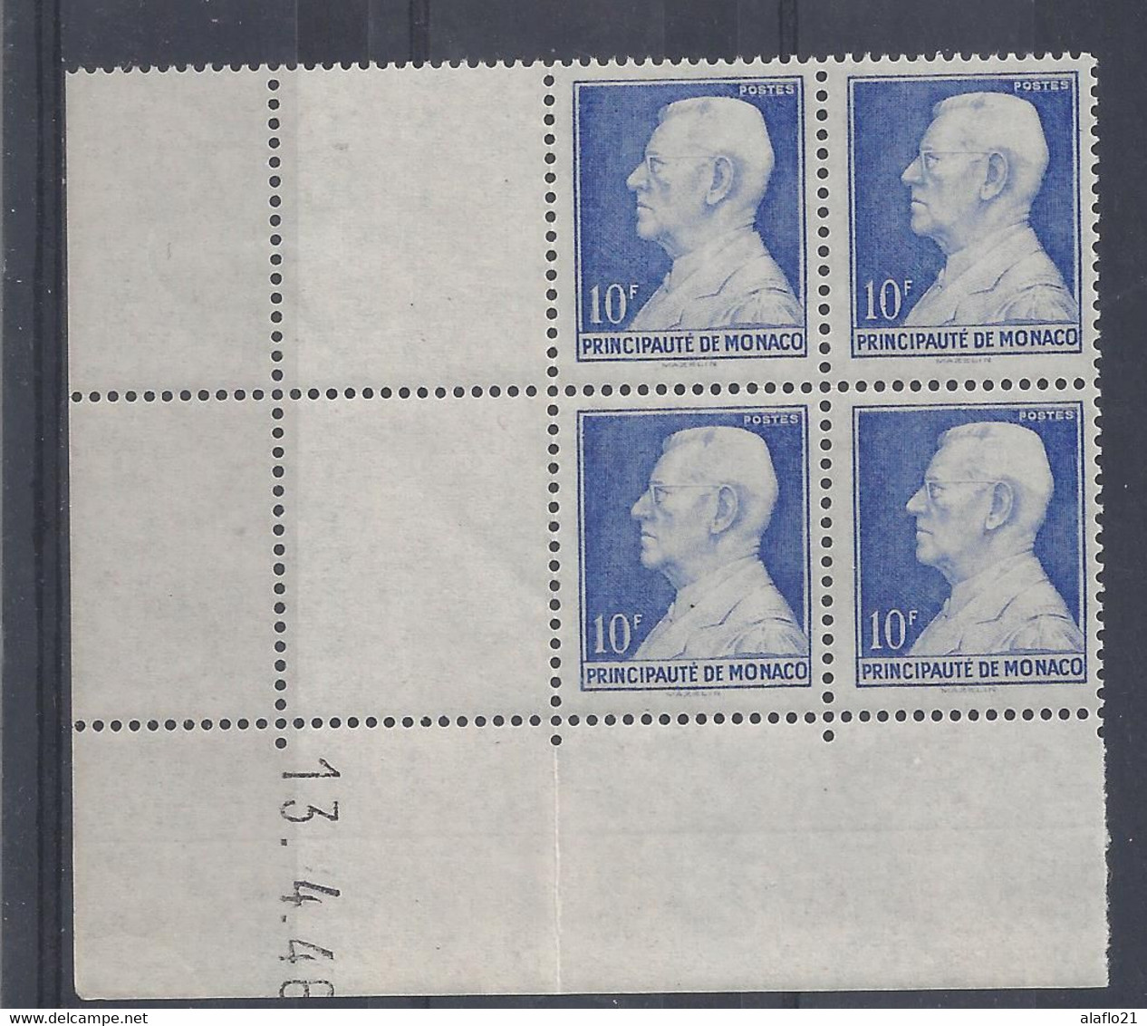 MONACO - N° 284 - PRINCE LOUIS II - Bloc De 4 COIN DATE - NEUF SANS CHARNIERE - 13/4/48 - Neufs