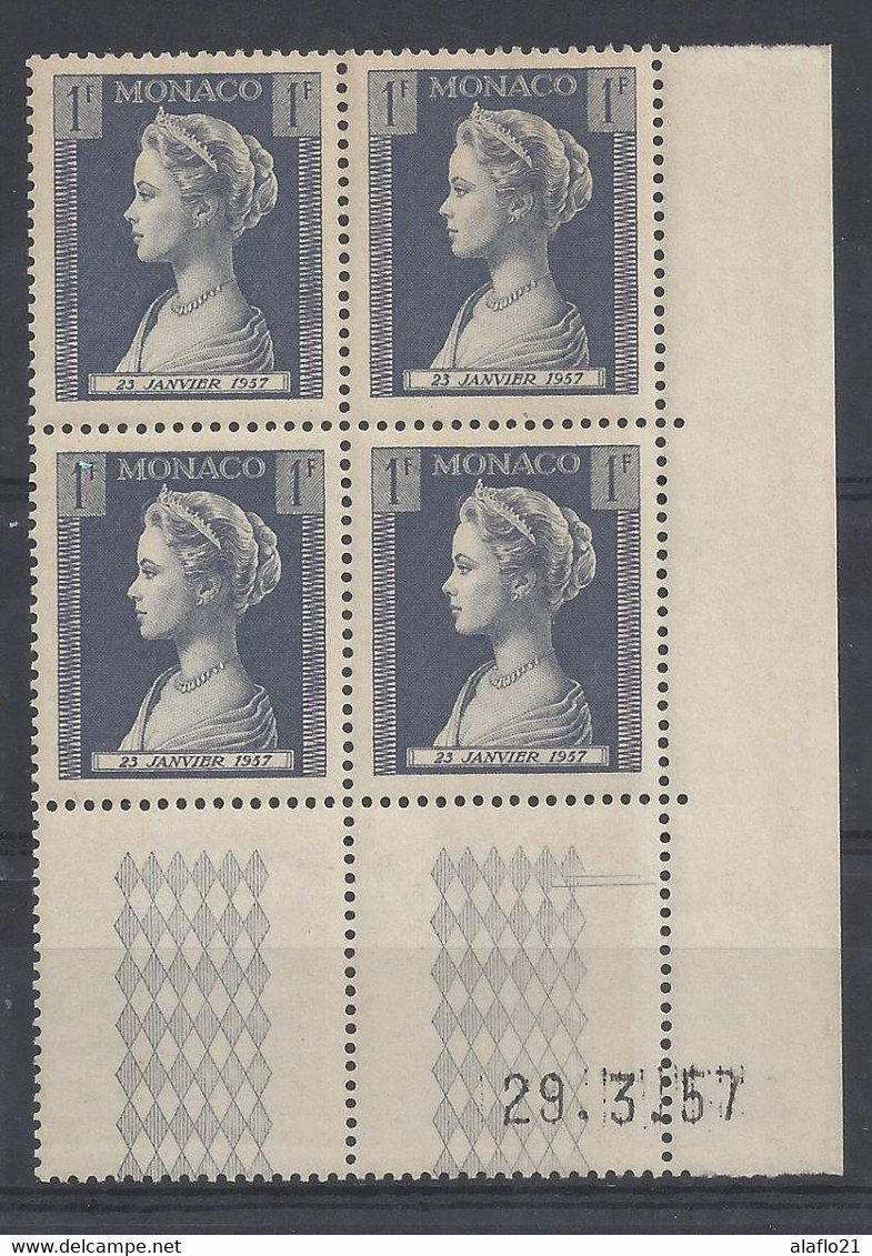 MONACO - N° 478 - PRINCESSE GRACE - Bloc De 4 COIN DATE - NEUF SANS CHARNIERE - 29/3/57 - Nuevos