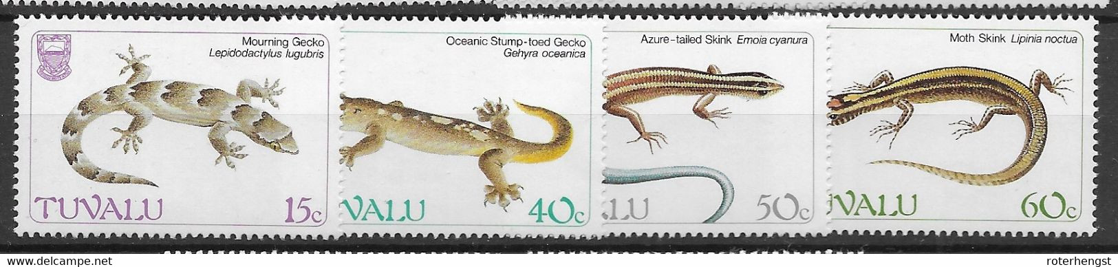 Tuvalu Lizards Mnh ** 6 Euros 1986 - Tuvalu