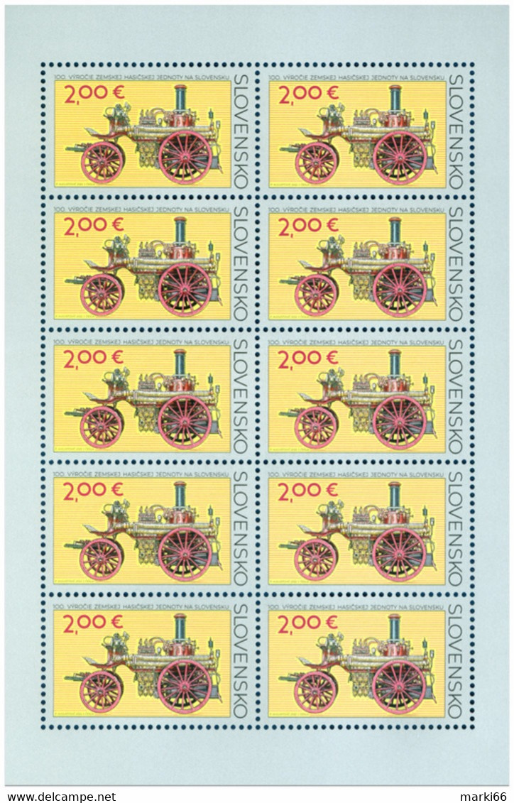 Slovakia - 2022 - Centenary Of National Firefighters’ Union Of Slovakia - Mint Miniature Stamp Sheet - Unused Stamps