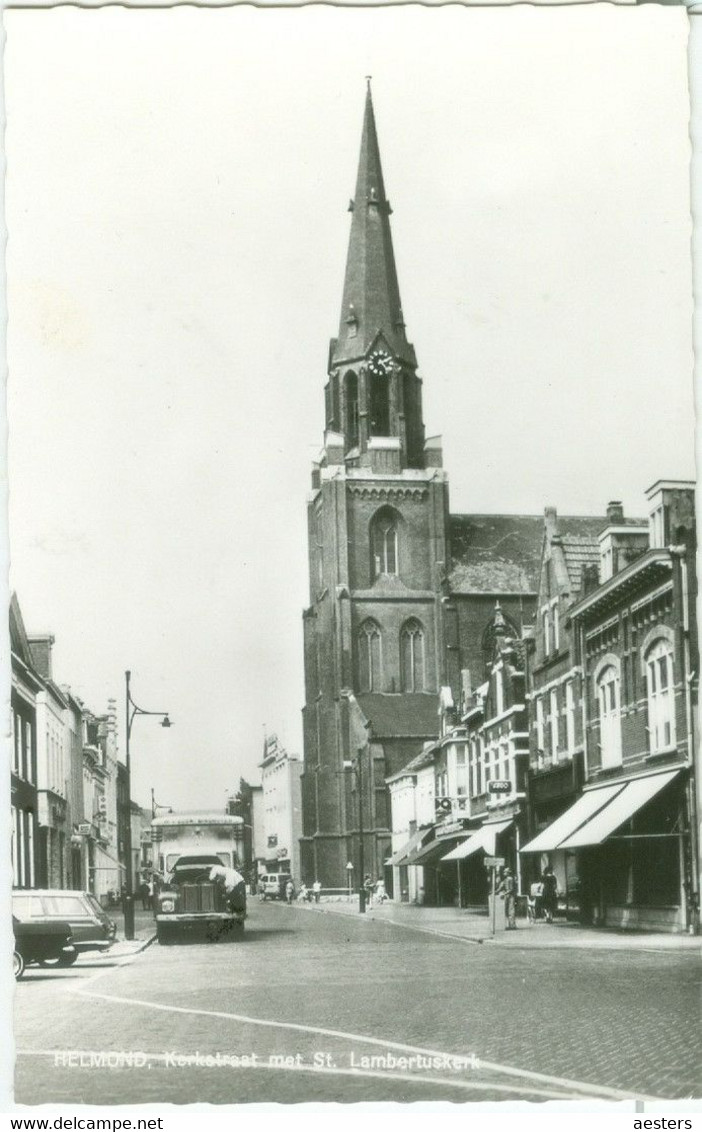 Helmond; Kerkstraat Met St. Lambertuskerk (oude Vrachtauto) - Niet Gelopen. (Hema) - Helmond