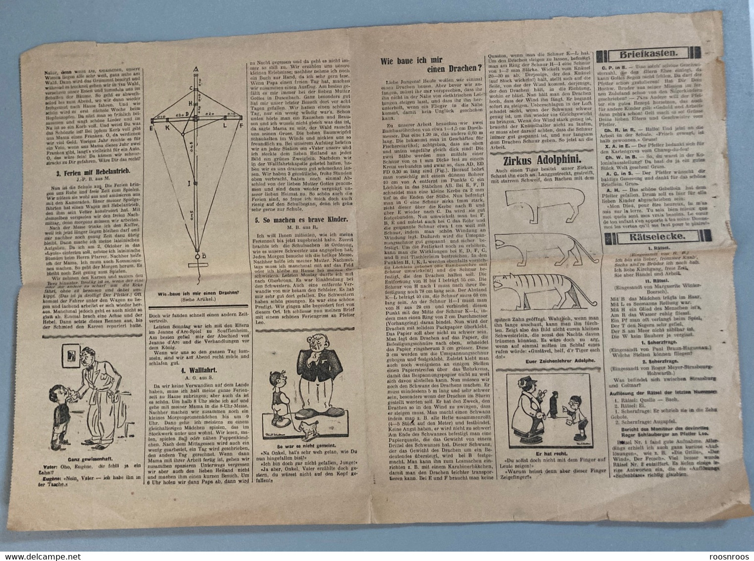 A IDENTIFIER - SUPPLEMENT A UN JOURNAL ALLEMAND - FUR UNSERE JUGEND - JUGENBEILAGE DES ELSASSER - JEUNESSE - ALSACE 1931 - Niños & Adolescentes