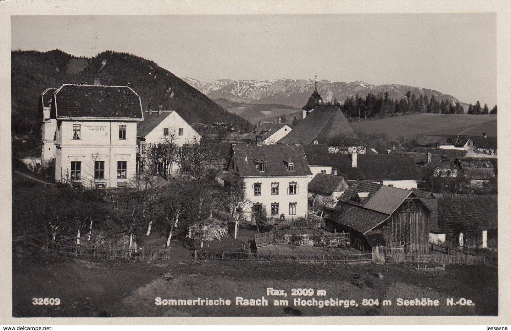 AK - RAACH Am Hochgebirge - Ortskern Mit Hotel Raacherhof 1931 - Raxgebiet