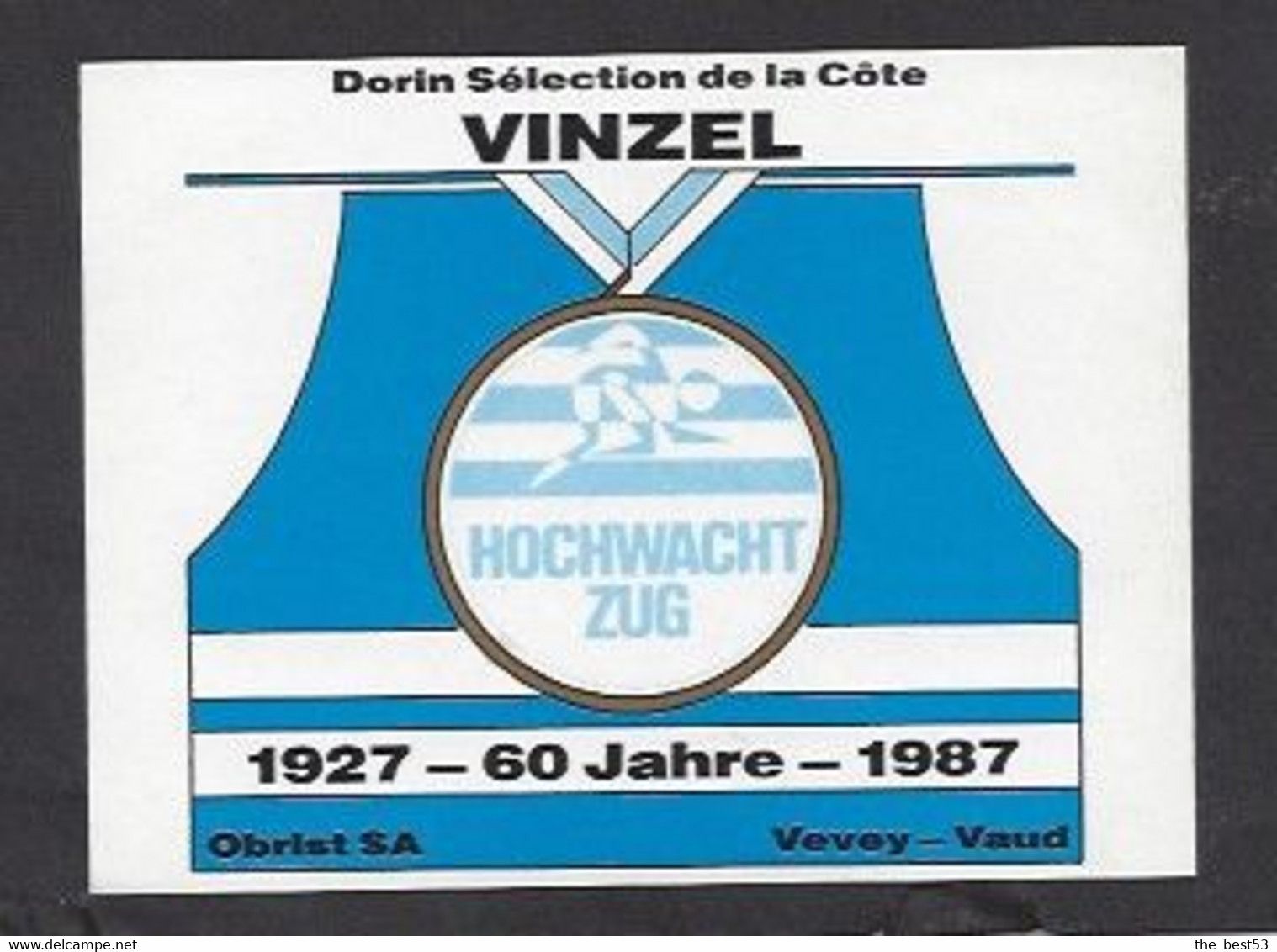 Etiquette De Vin Vinzel   -  60 Ans Du Club Hochwacht Zug  1927/1987  à Zurich (Suisse)  -  Thème Athlétisme - Other & Unclassified