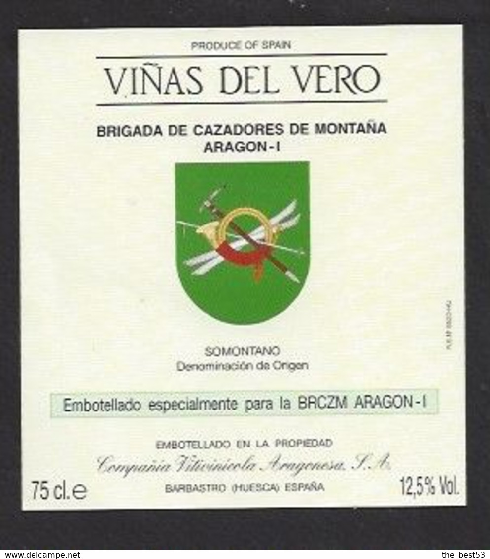 Etiquette De Vin Somontano  -  Brigade Des Chasseurs De Montagne  -  Aragon  (Espagne) - Mountains