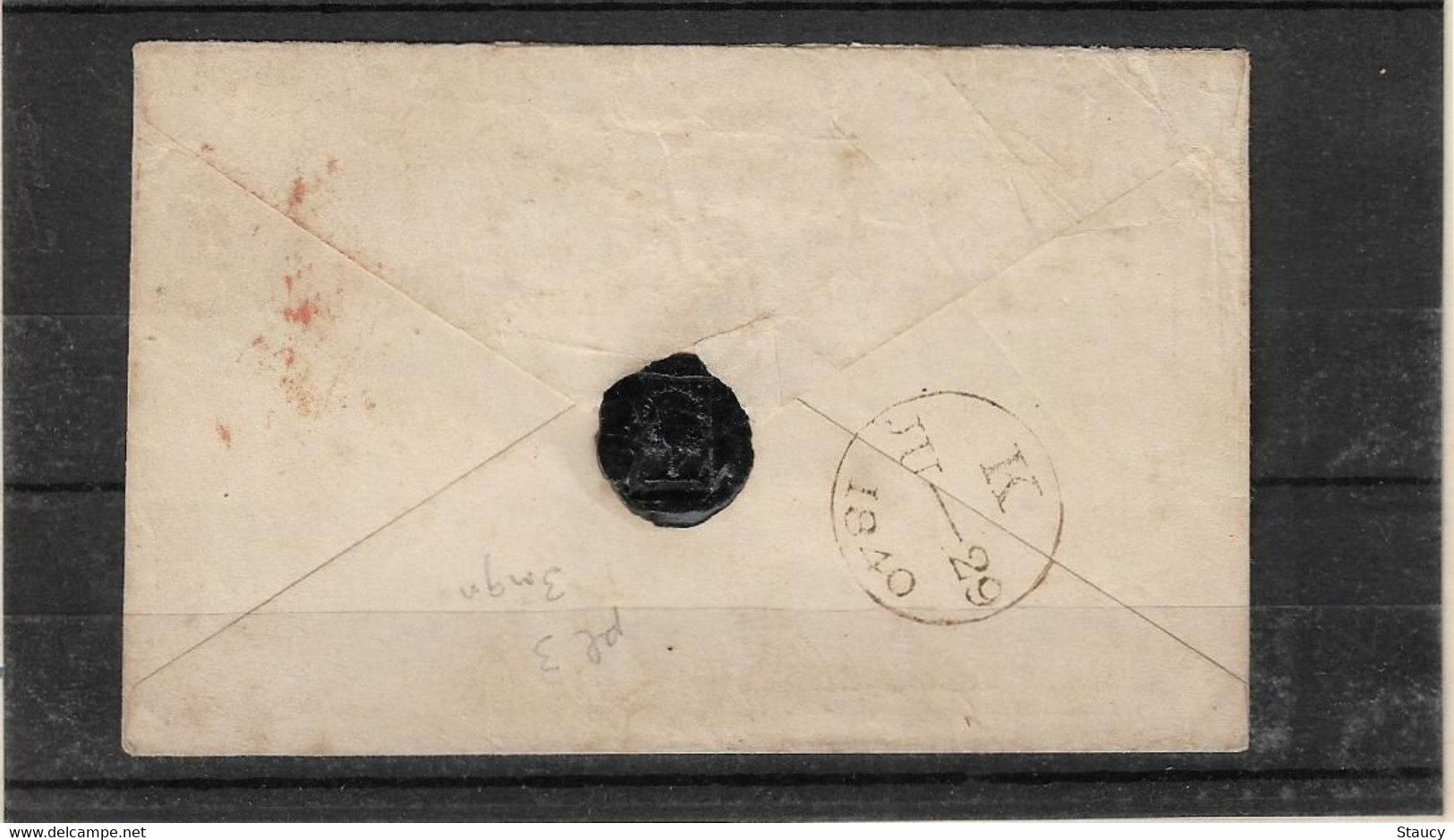 UK GB GREAT BRITAIN 1840 SG1 One Penny Black On Cover ....? To Sudbury (HK) Used As Per Scan - Brieven En Documenten