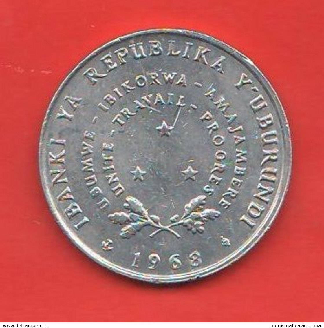 Burundi 5 Franchi Francs 1968 Republic De Burundi Aluminum Coin - Burundi