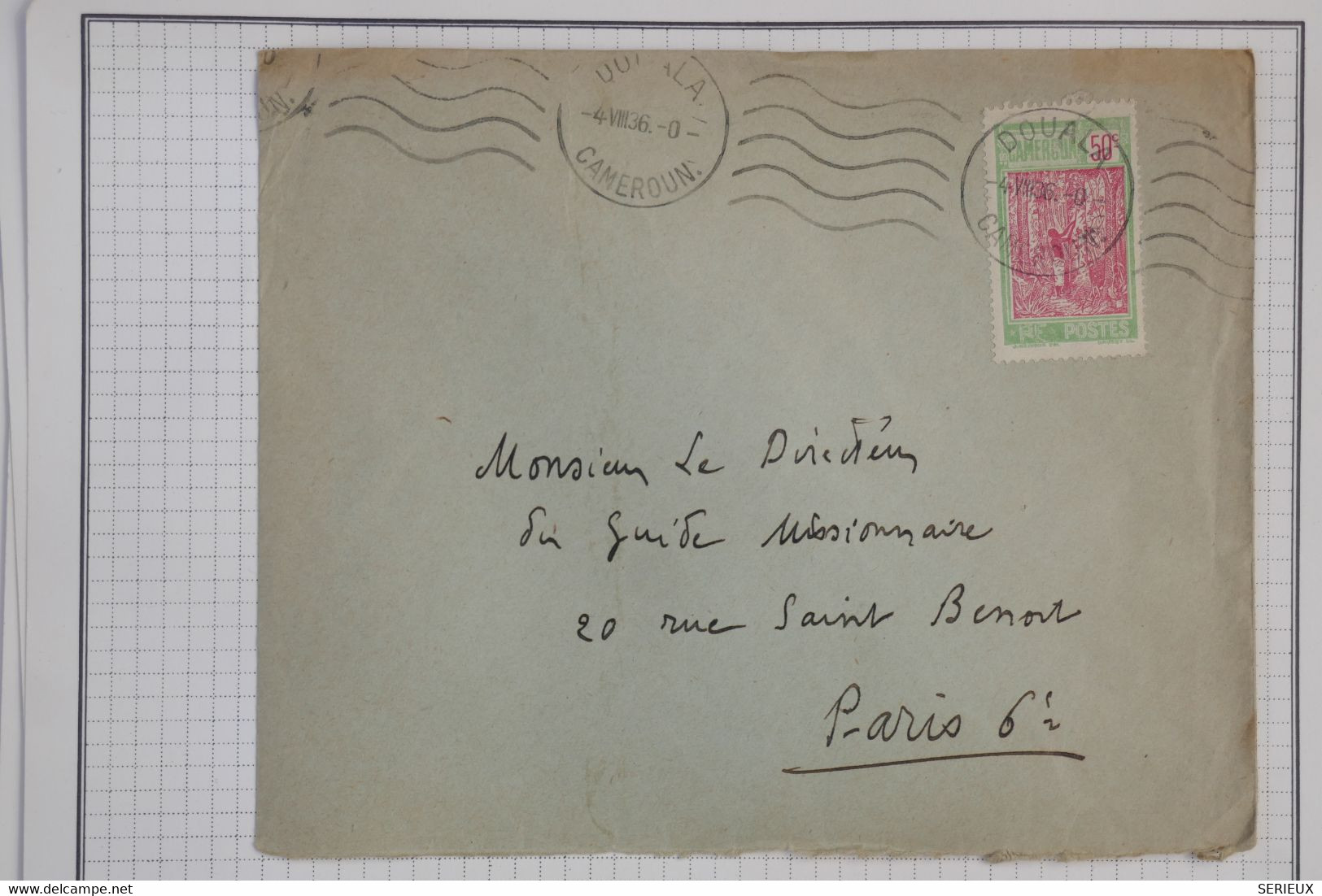 BB1  CAMEROUN    BELLE  LETTRE  ++ 1936   DOUALA  A  PARIS FRANCE+AFF. INTERESSANT - Lettres & Documents