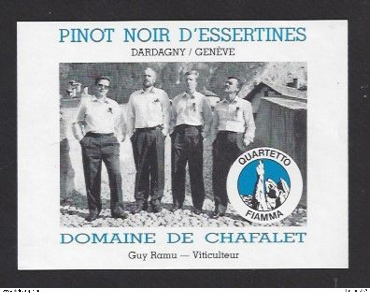 Etiquette De Vin Pinot  Noir De D'Essertines  -   Albert Flamme Et Son Quartet  -  Suisse - Musica