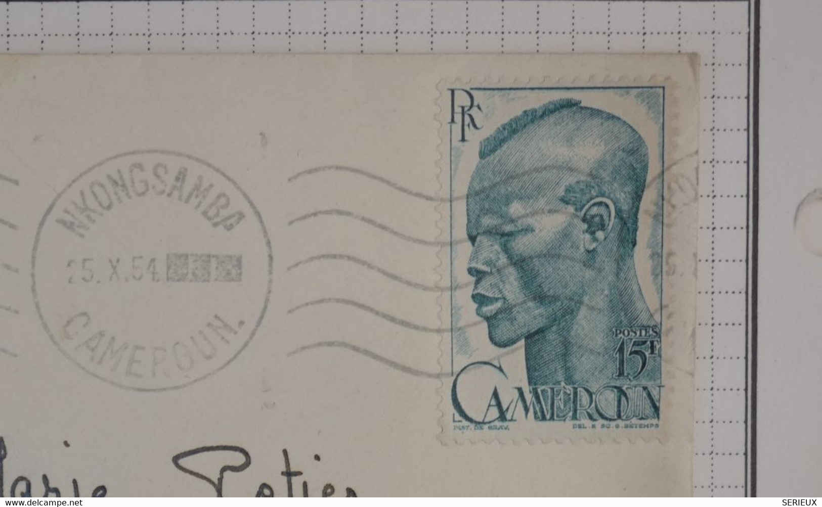 BB1  CAMEROUN    BELLE  LETTRE  ++ 1954  PETIT BUREAU NKONGSAMBA   A  PARIS   FRANCE++15F +AFF.PLAISANT - Cartas & Documentos