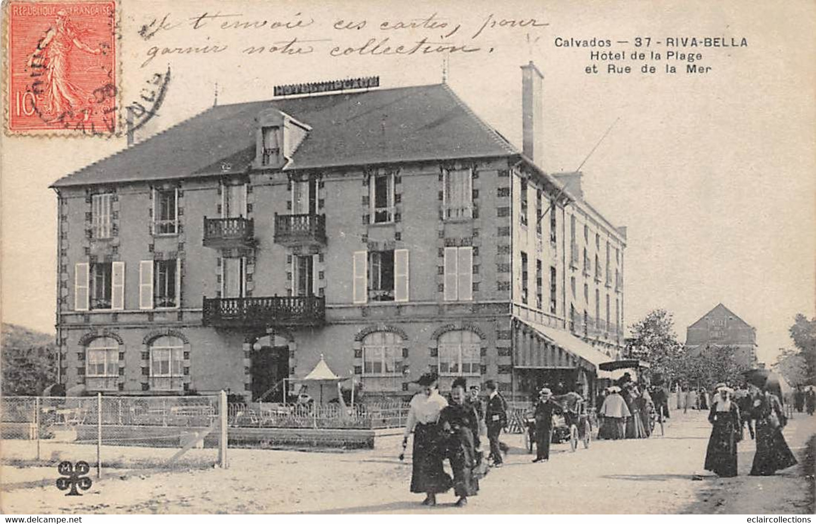 Ouistreham           14         Hôtel  De La Plage Et Rue De La Mer            (voir Scan) - Ouistreham