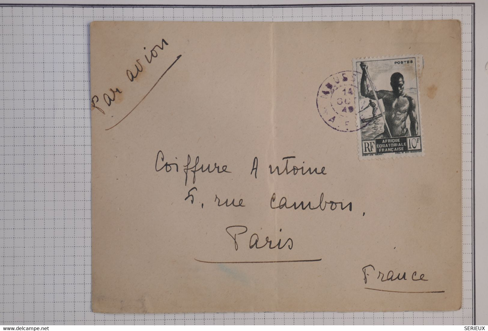 BB1 AEF     BELLE  LETTRE ++ 1949 PETIT BUREAU MOUSSORO  A PARIS  FRANCE ++ +AFF. INTERESSANT - Cartas & Documentos