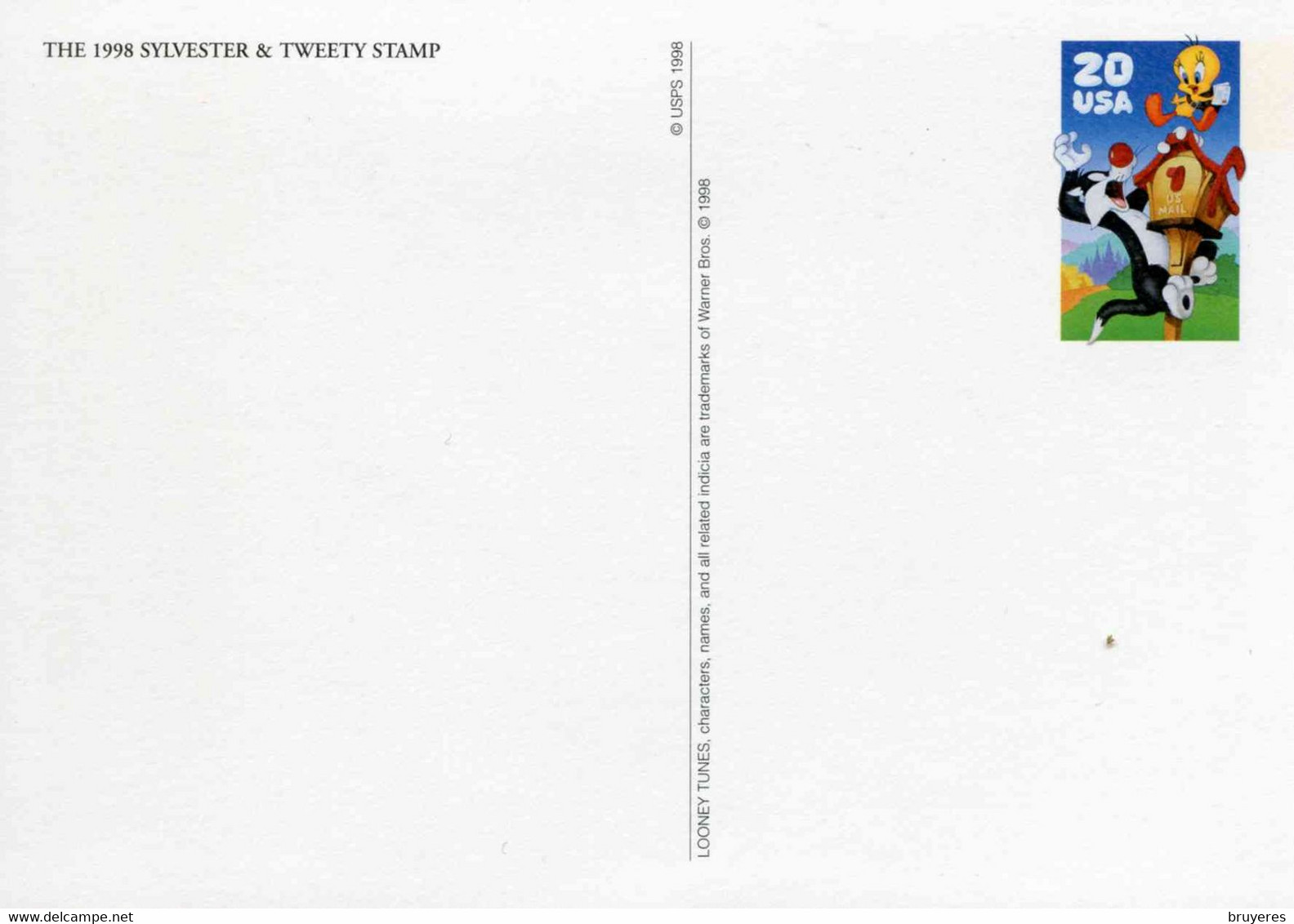 ENTIER POSTAL** De 1998 Des USA Sur CP Avec Timbre Et Illust. "SYLVESTER & TWEETY" - 1981-00